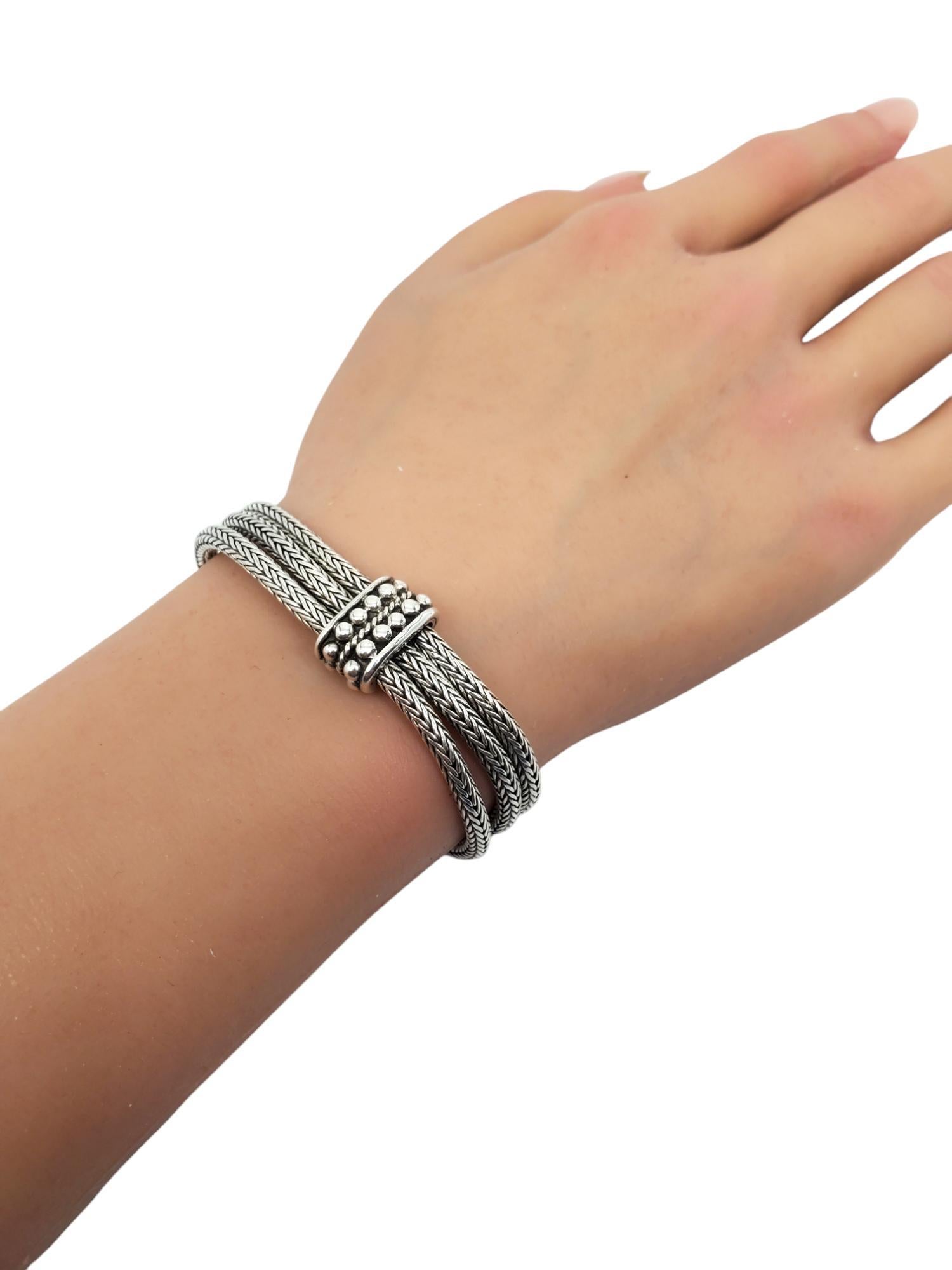 Suarti Sterling Silver Hand Woven 3 Chain Bracelet #20568 For Sale 5