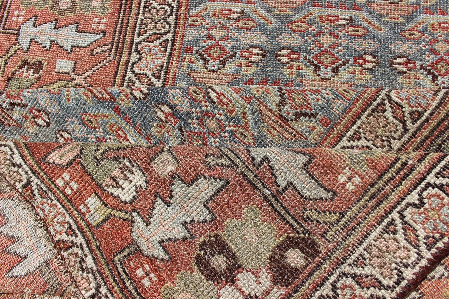 Early 20th Century All Over Tribal Design Antique Persian Kurdish Runner by Keivan Woven Arts For Sale
