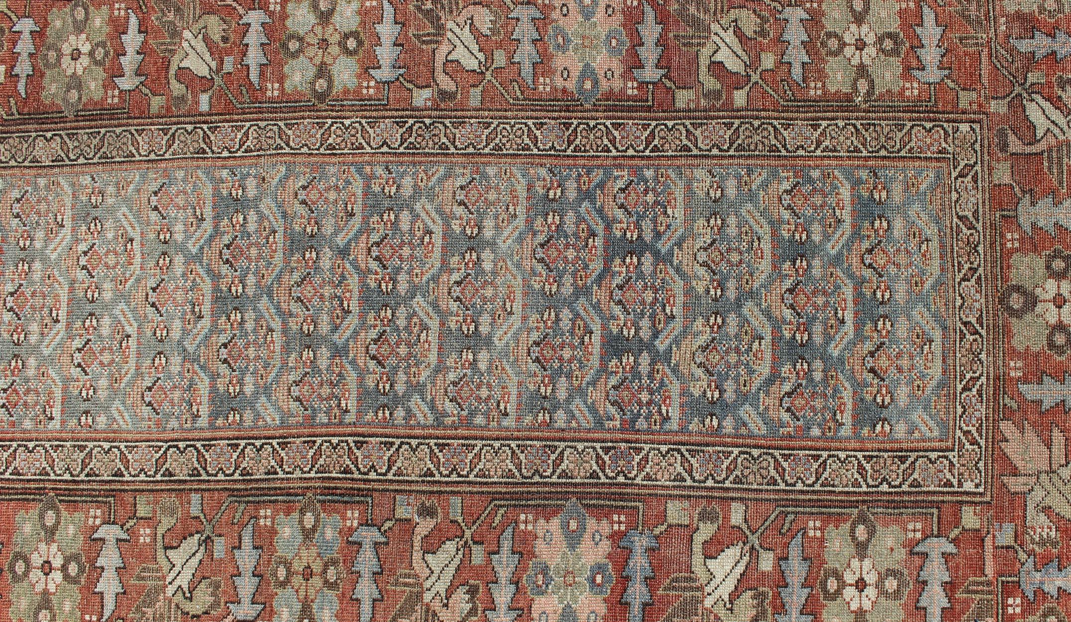 All Over Tribal Design Antique Persian Kurdish Runner by Keivan Woven Arts For Sale 1