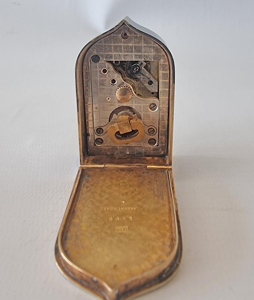 Sub Miniature Silver and Blue Guilloche and Black Enamel Carriage Clock In Good Condition For Sale In London, GB