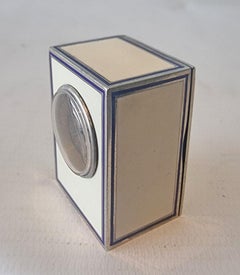 Sub Miniature Silver and Enamel Carriage Clock