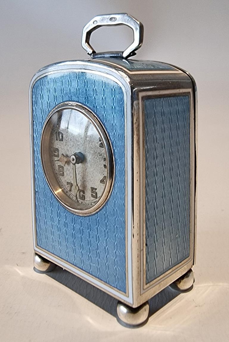 Sub Miniature Silver and Five Panel Blue Guilloche Enamel Carriage ...