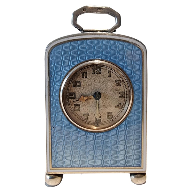 Sub Miniature Silver and Five Panel Blue Guilloche Enamel Carriage ...