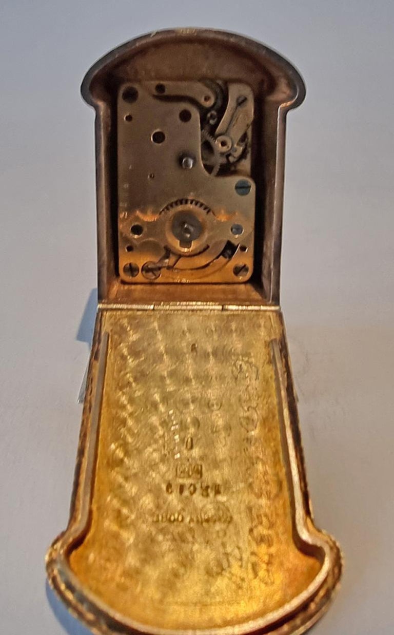 Sub Miniature Silver Gilt and Blue Guilloche Enamel Carriage Clock by ...