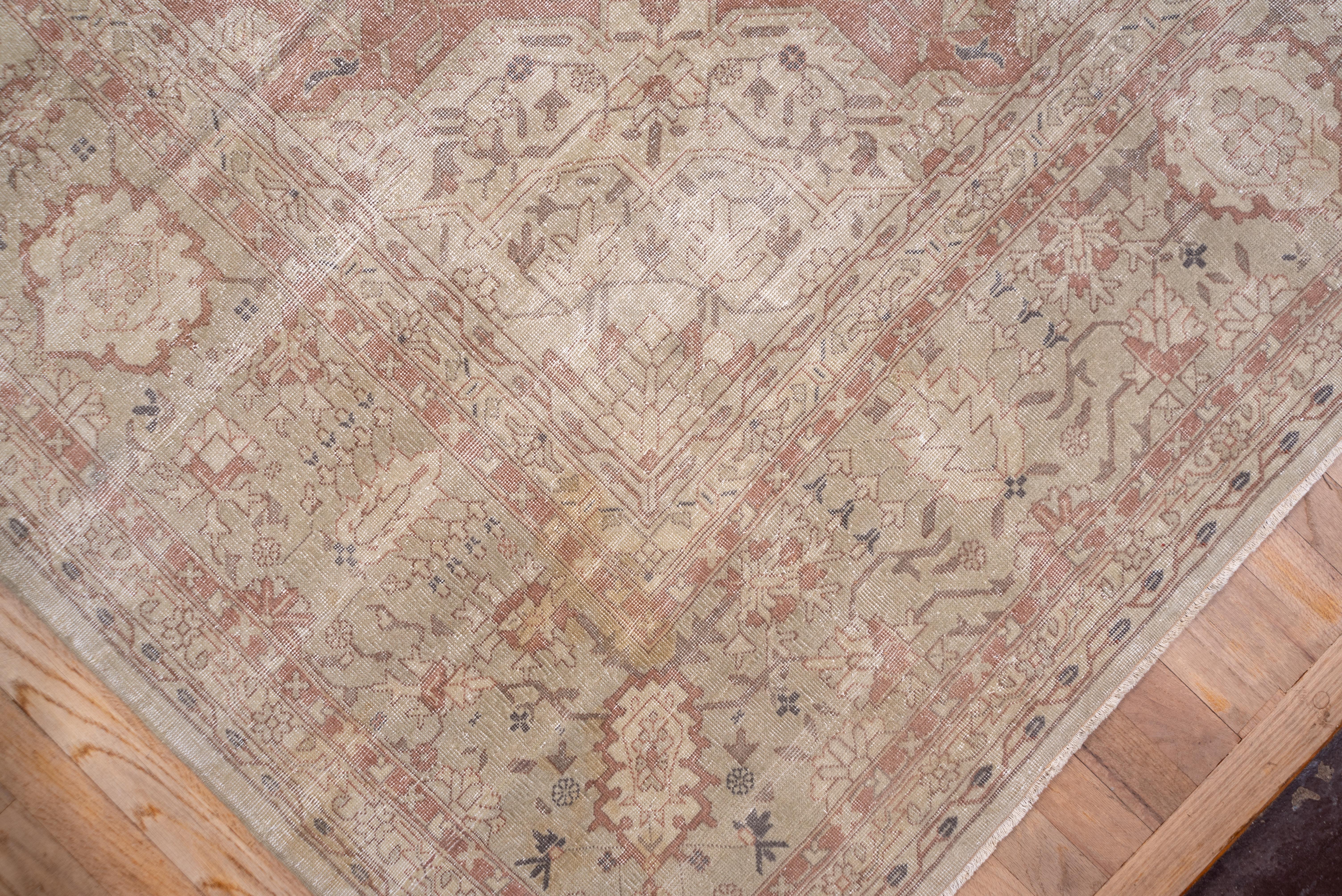 Subdued Antique Sivas Carpet In Distressed Condition For Sale In New York, NY