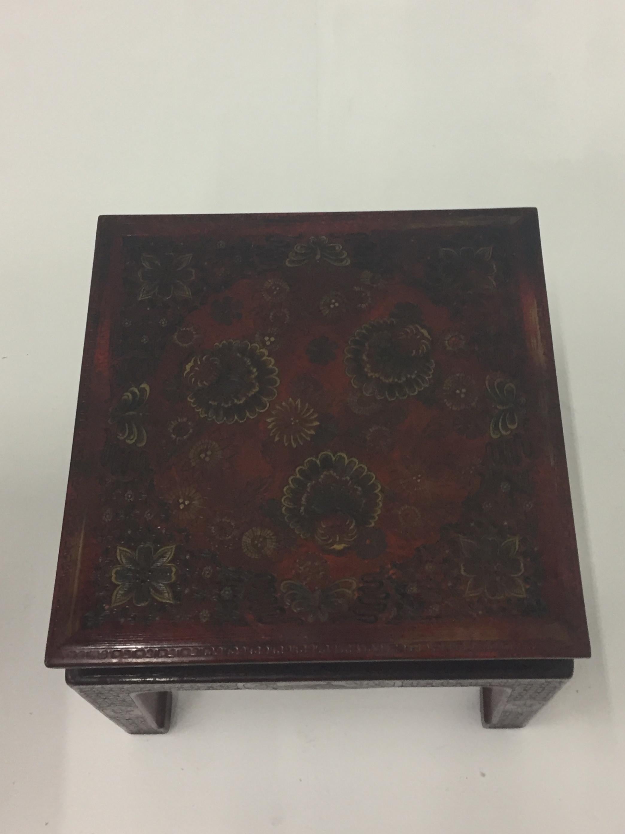 Superbly Rich Pair of Square Asian Style John Widdicomb End Side Tables 1