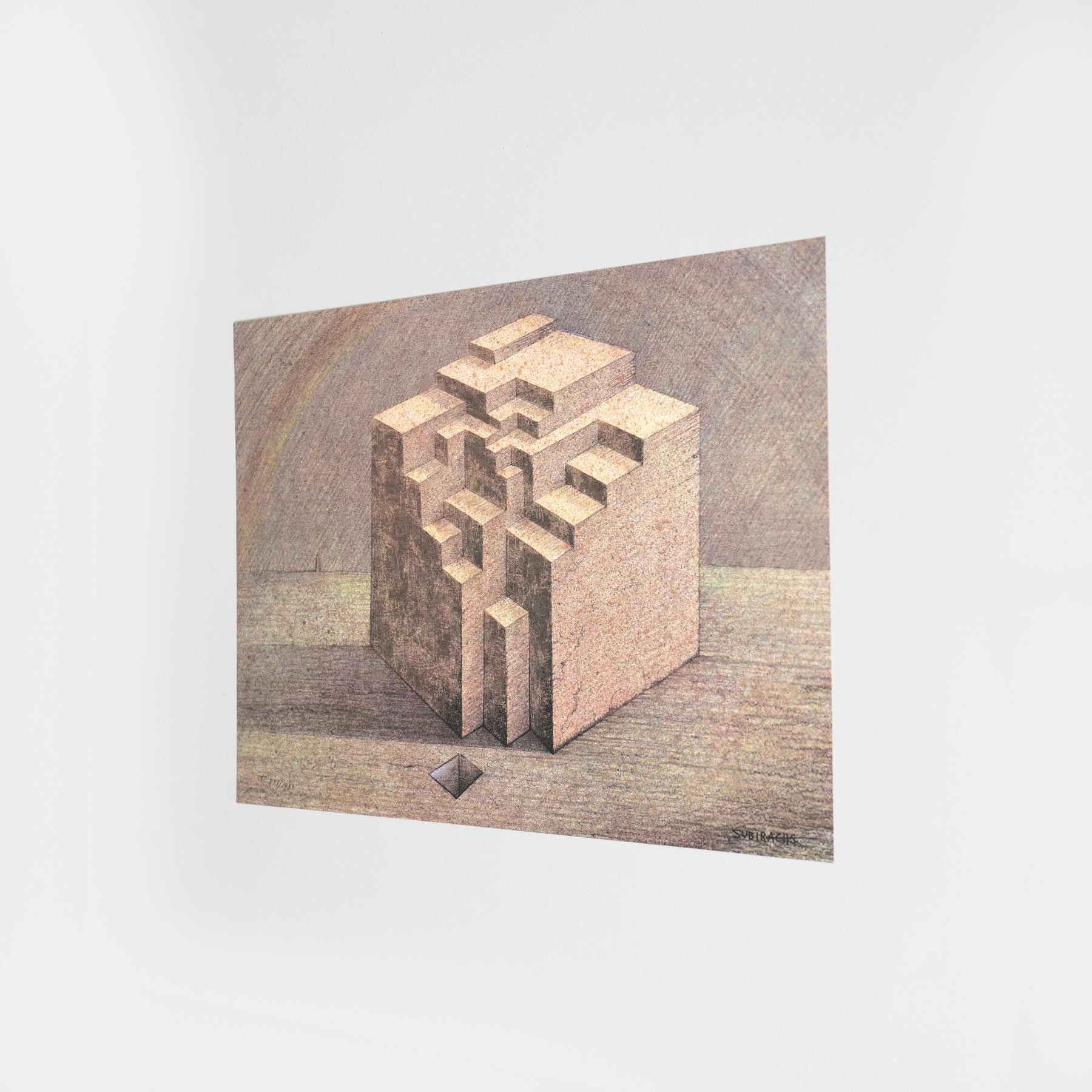 Spanish Subirachs Color Abstract Lithography on Paper, 1999 For Sale