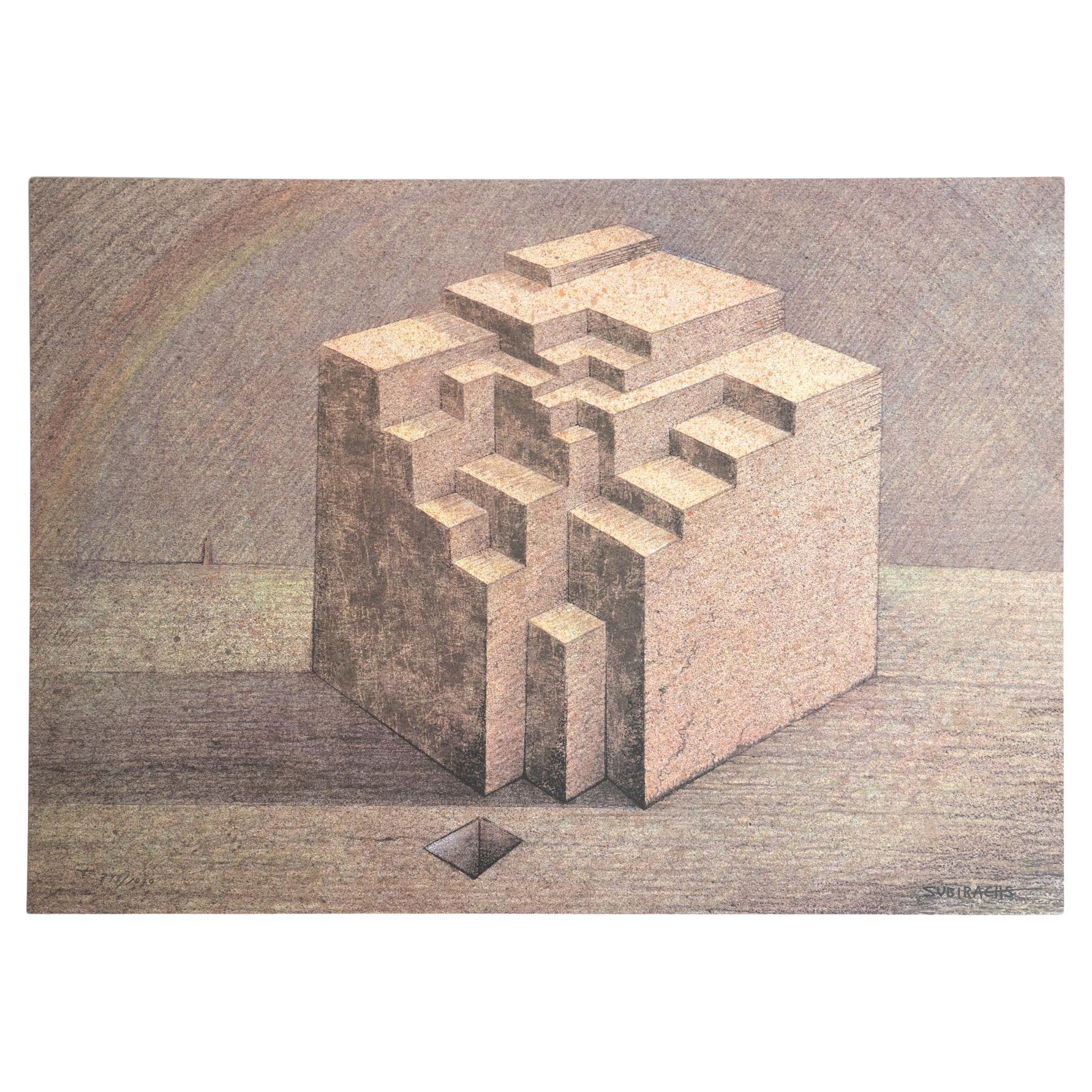Subirachs Litografía abstracta en color sobre papel, 1999