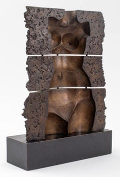 Subirachs Nude Torso Bronze Sculpture