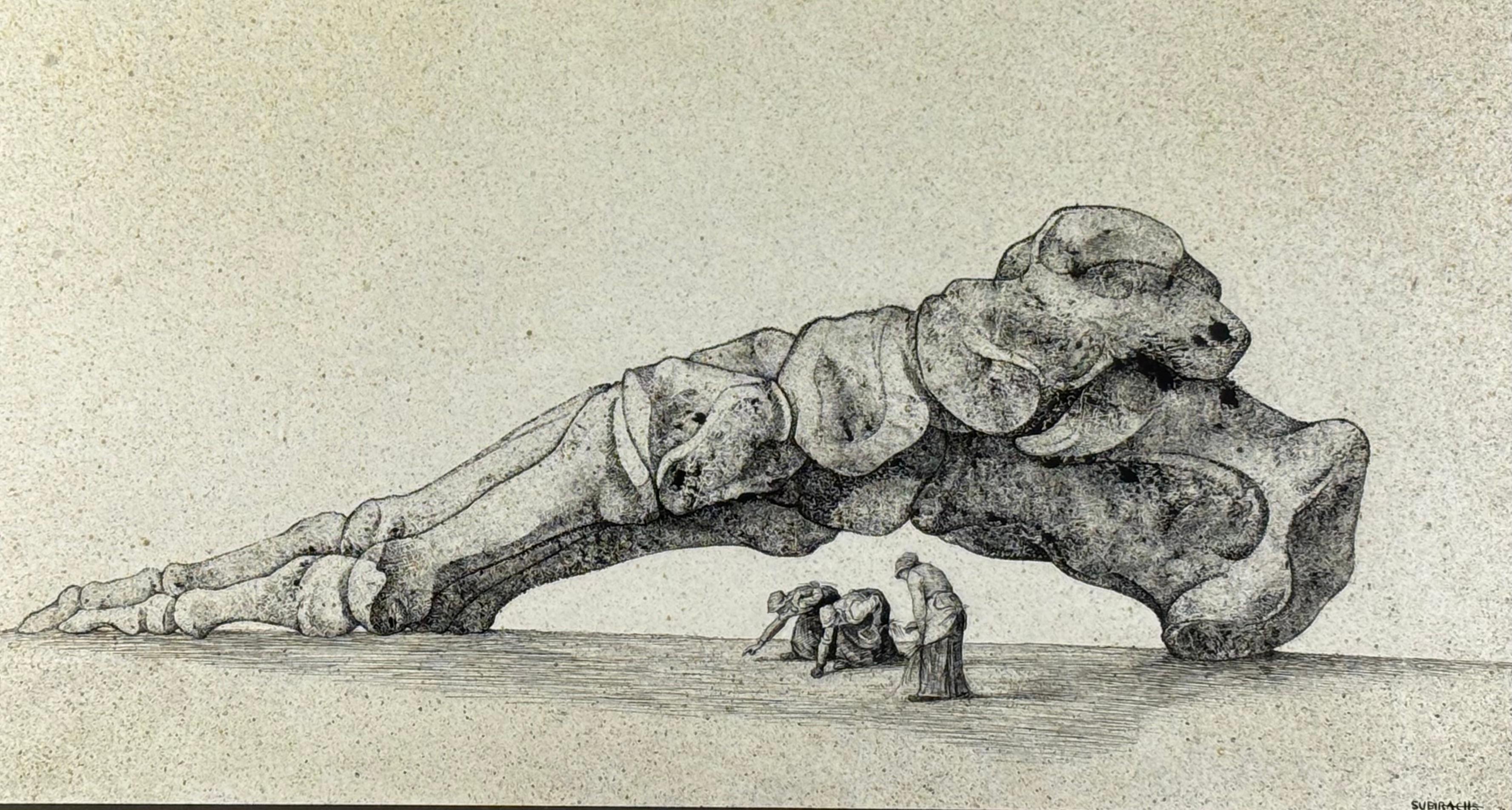 DIBUJO - JOSEP MARIA SUBIRACHS - HOMENAJE A MILLET, 1974. For Sale 1