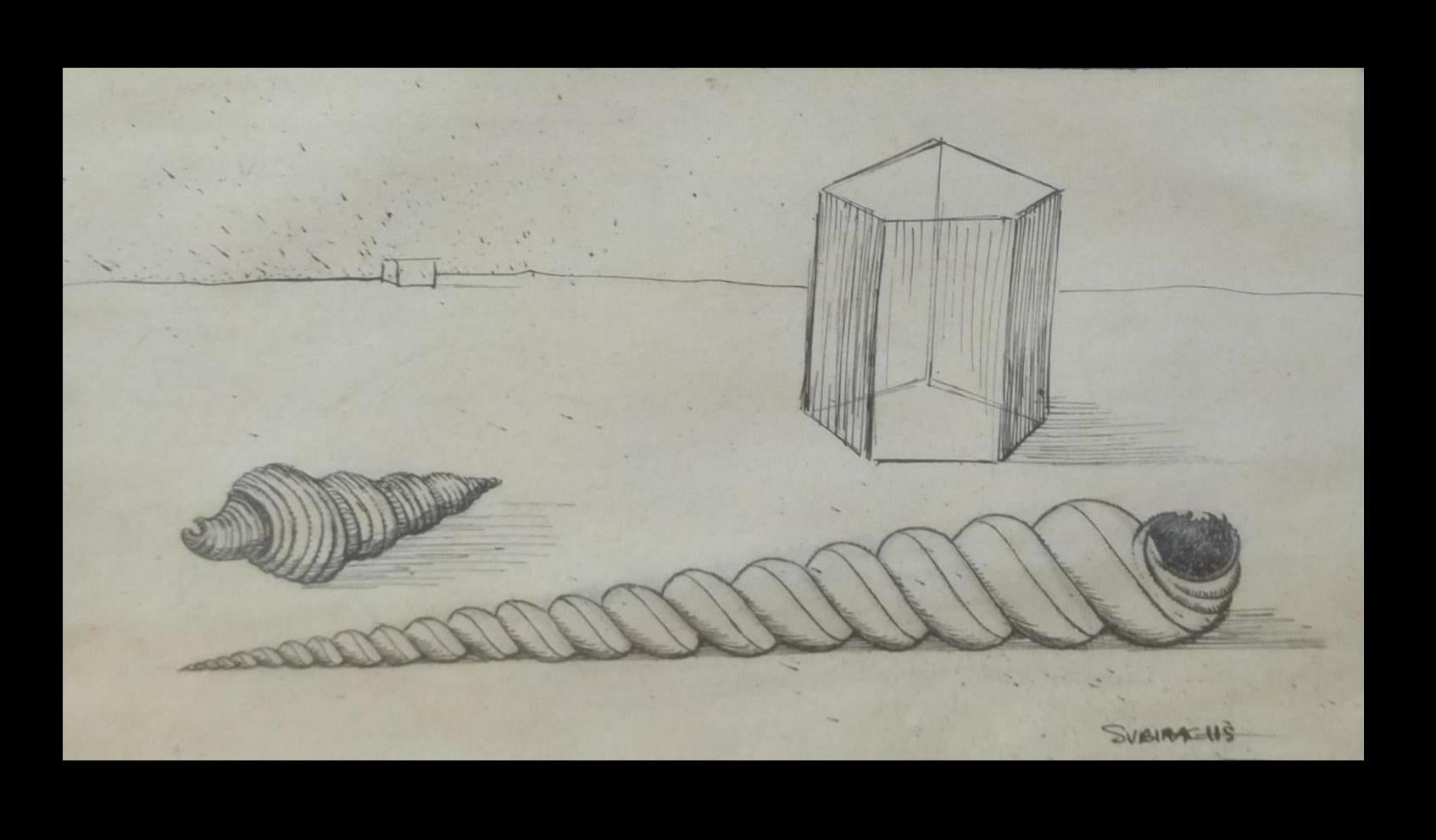 Subirachs, Jose Maria.  original pencil drawing - Painting by SUBIRACHS