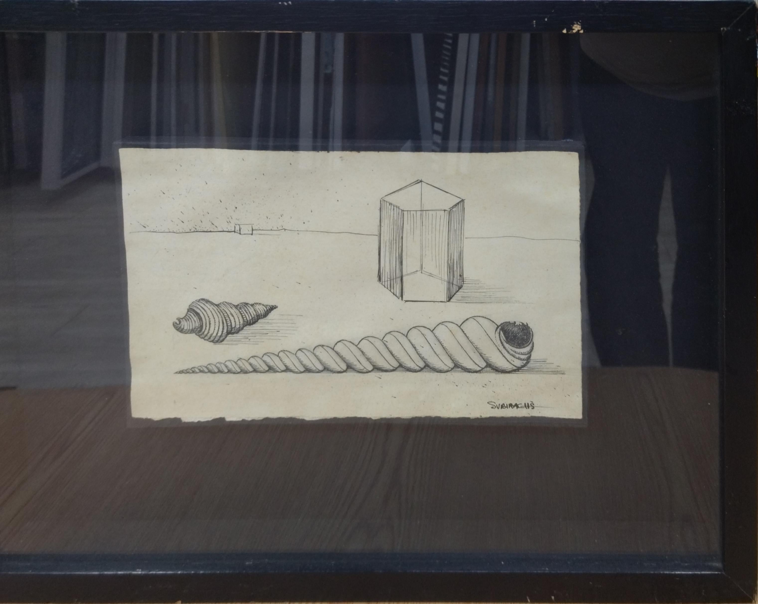 Subirachs, Jose Maria.  original pencil drawing - Gray Still-Life Painting by SUBIRACHS