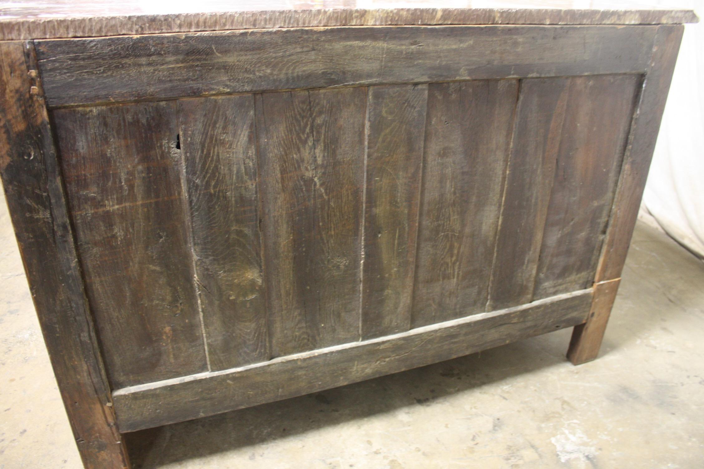 Sublime 17th Century French Chest with its Royal Marble Top In Good Condition In Stockbridge, GA