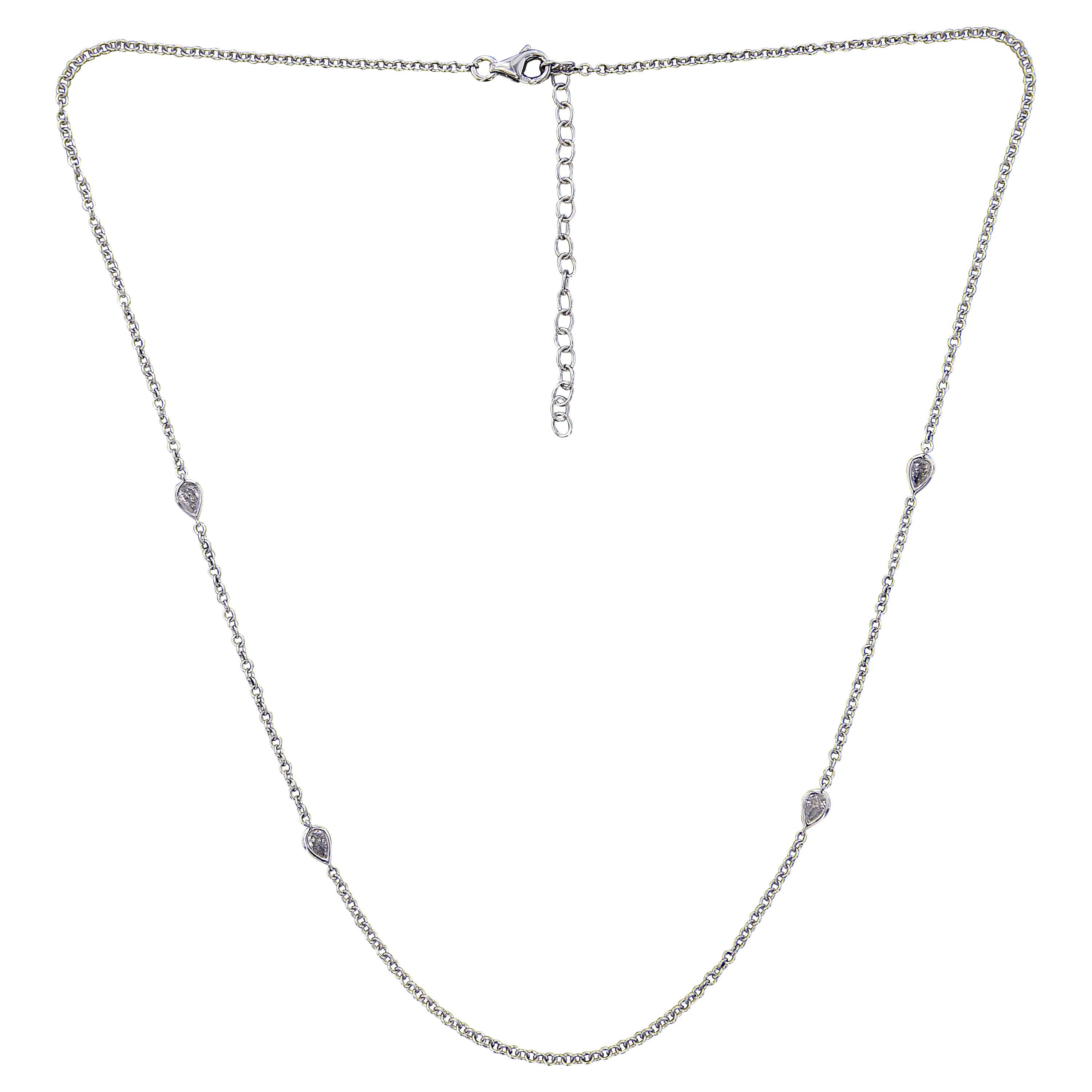 Sublime 18 Karat White Gold and Diamond Link Necklace