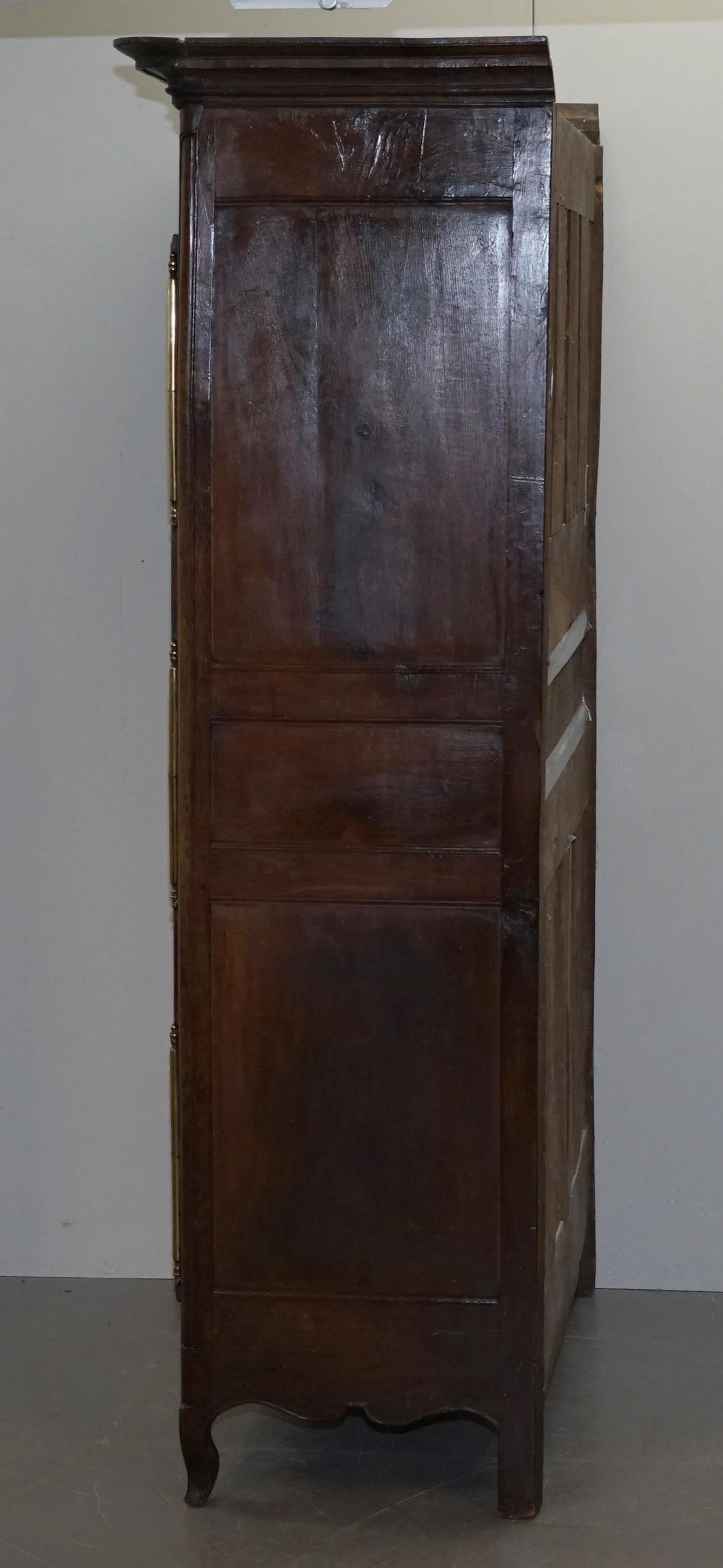 Sublime 18th Century Oak with Oversized Brass Fittings Armoire or Pot Cupboard 5