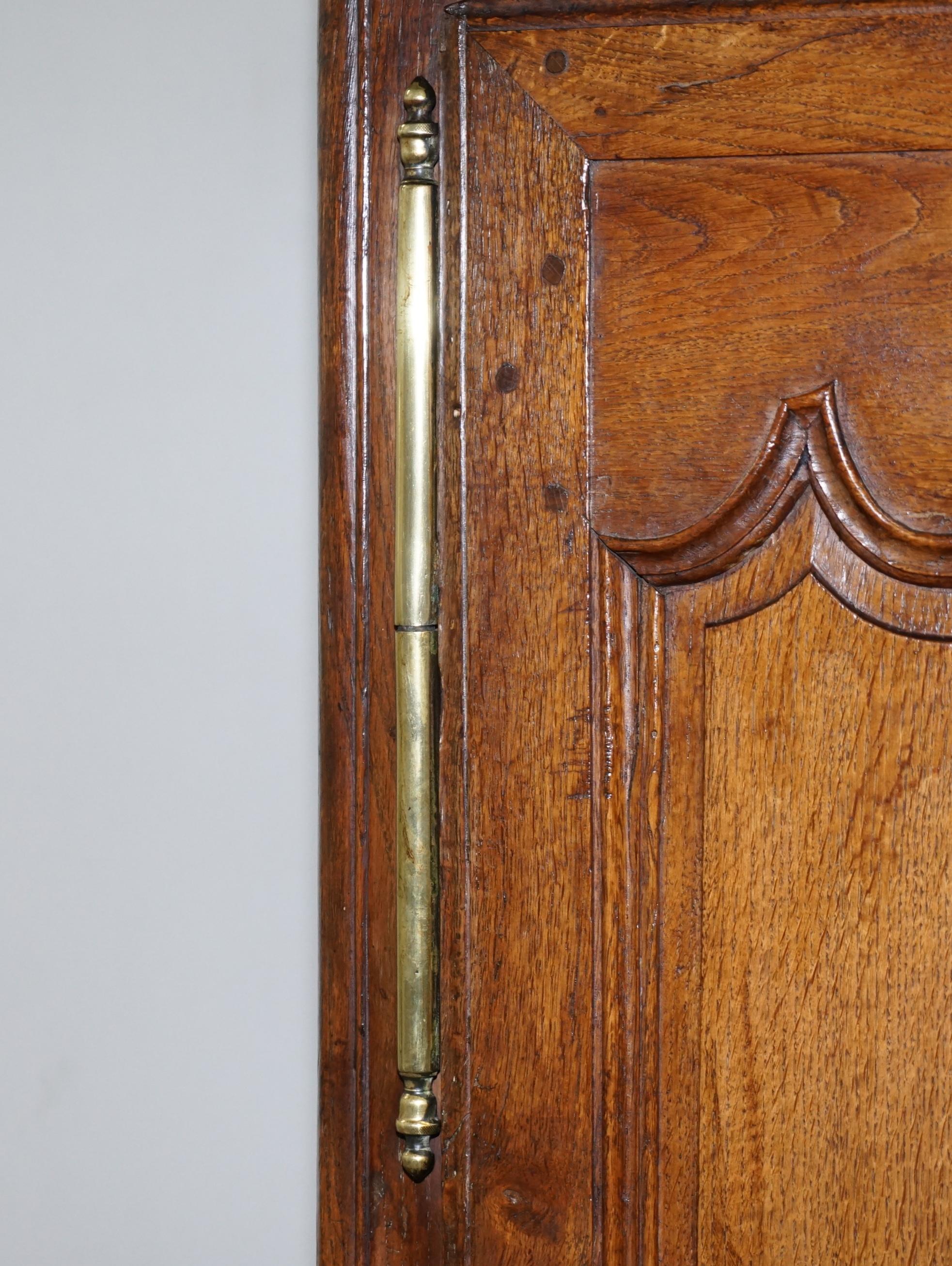 Hand-Crafted Sublime 18th Century Oak with Oversized Brass Fittings Armoire or Pot Cupboard