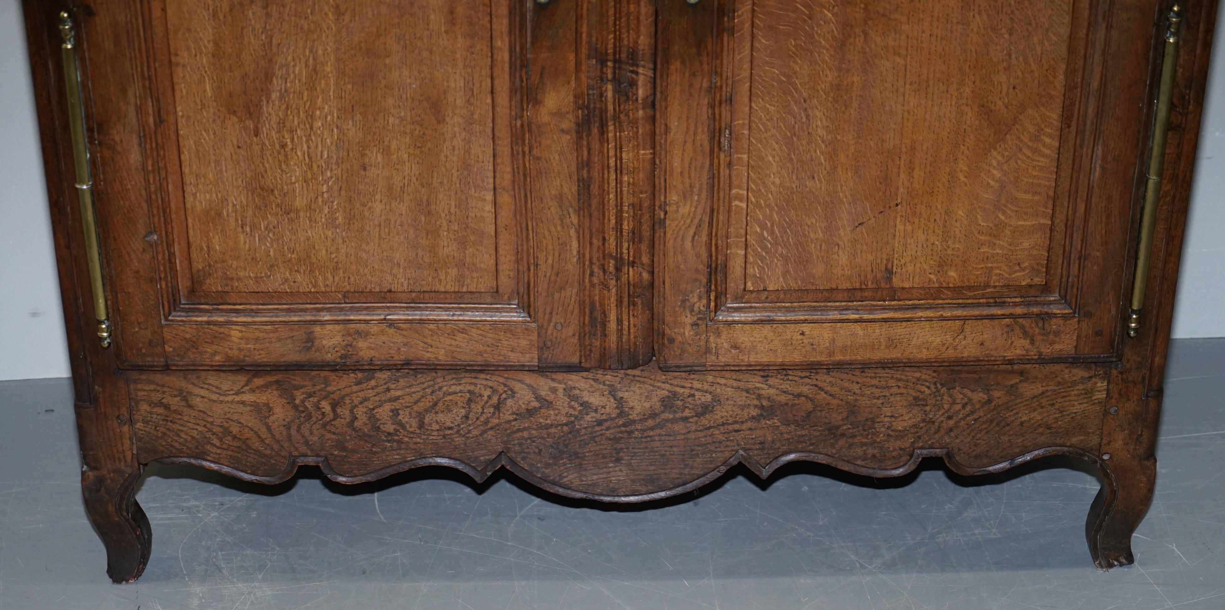 Late 18th Century Sublime 18th Century Oak with Oversized Brass Fittings Armoire or Pot Cupboard