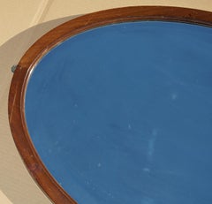SUBLIME 1920'S ART DECO MERCURY PLATE VENETiAN HARDWOOD FRAMED OVAL MIRROR