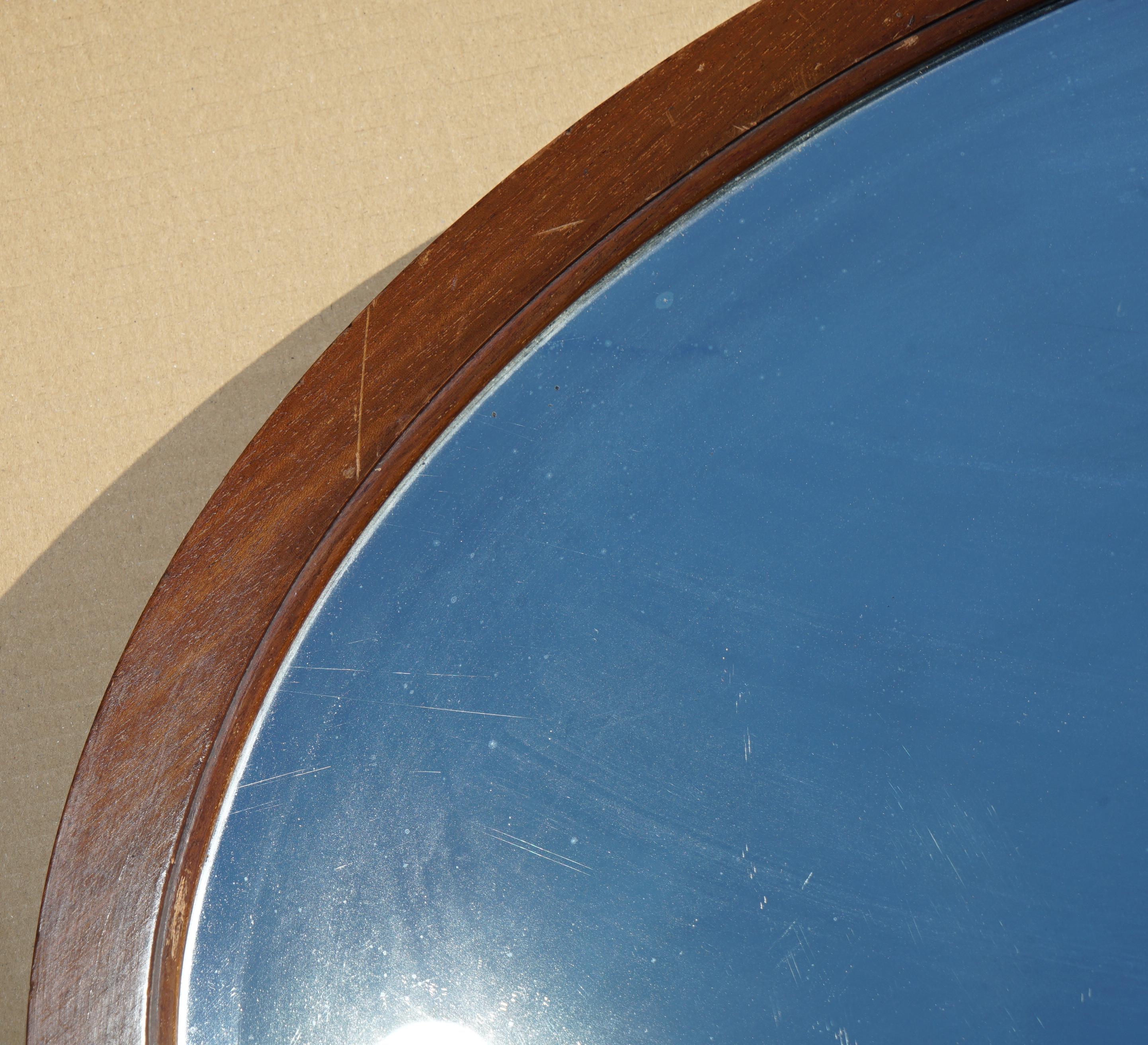 SUBLIME SPECCHIETTO OVALE CON QUADRATURA IN LEGNO DUREVOLE DEL 1920 ART DECO MERCURY PIATTO VENETIANO In condizioni buone in vendita a West Sussex, Pulborough