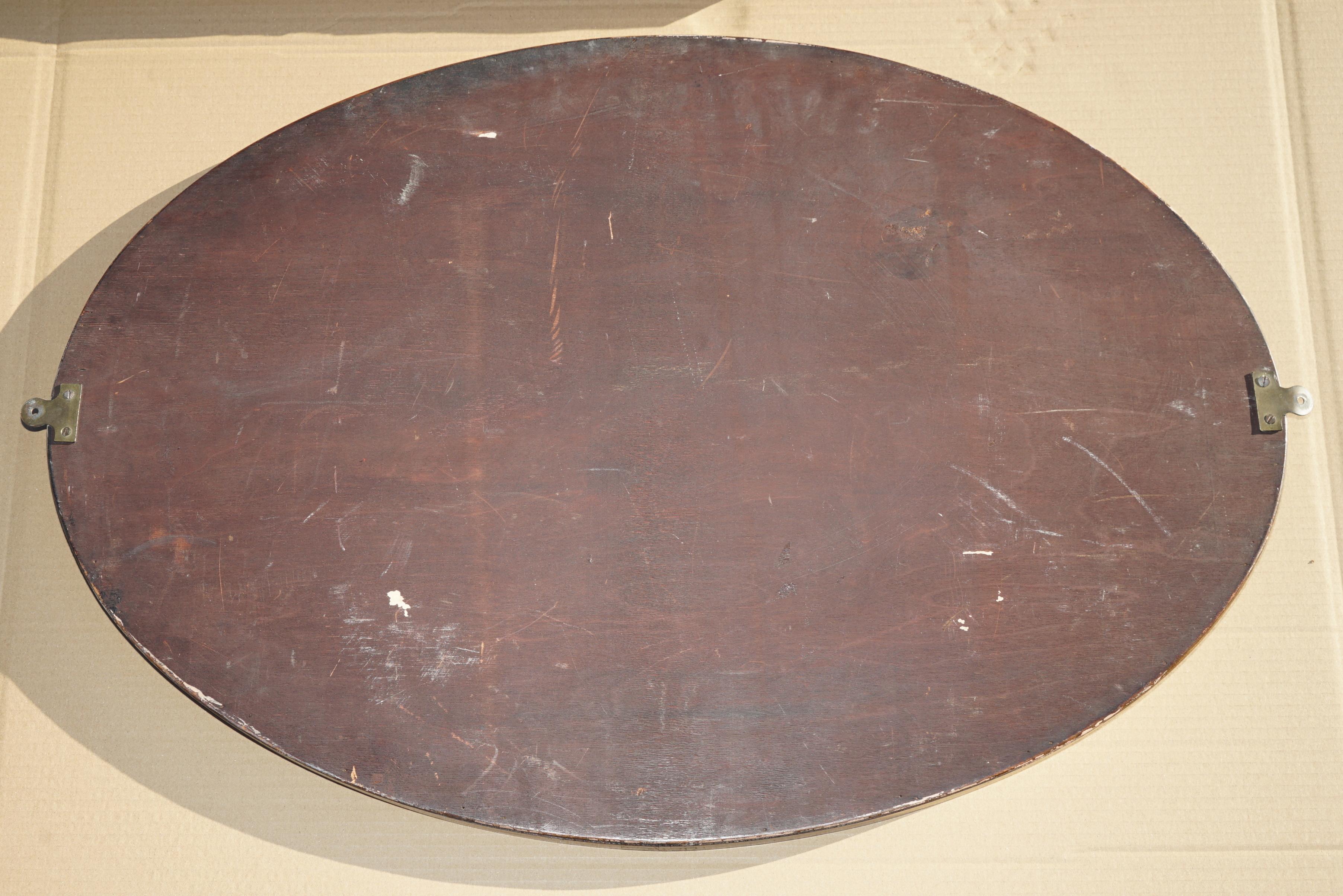 SUBLIME SPECCHIETTO OVALE CON QUADRATURA IN LEGNO DUREVOLE DEL 1920 ART DECO MERCURY PIATTO VENETIANO in vendita 1