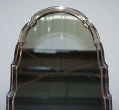 Sublime 1930s Art Deco Peach Glass Beveled Venetian Curved Steeple Top Mirror