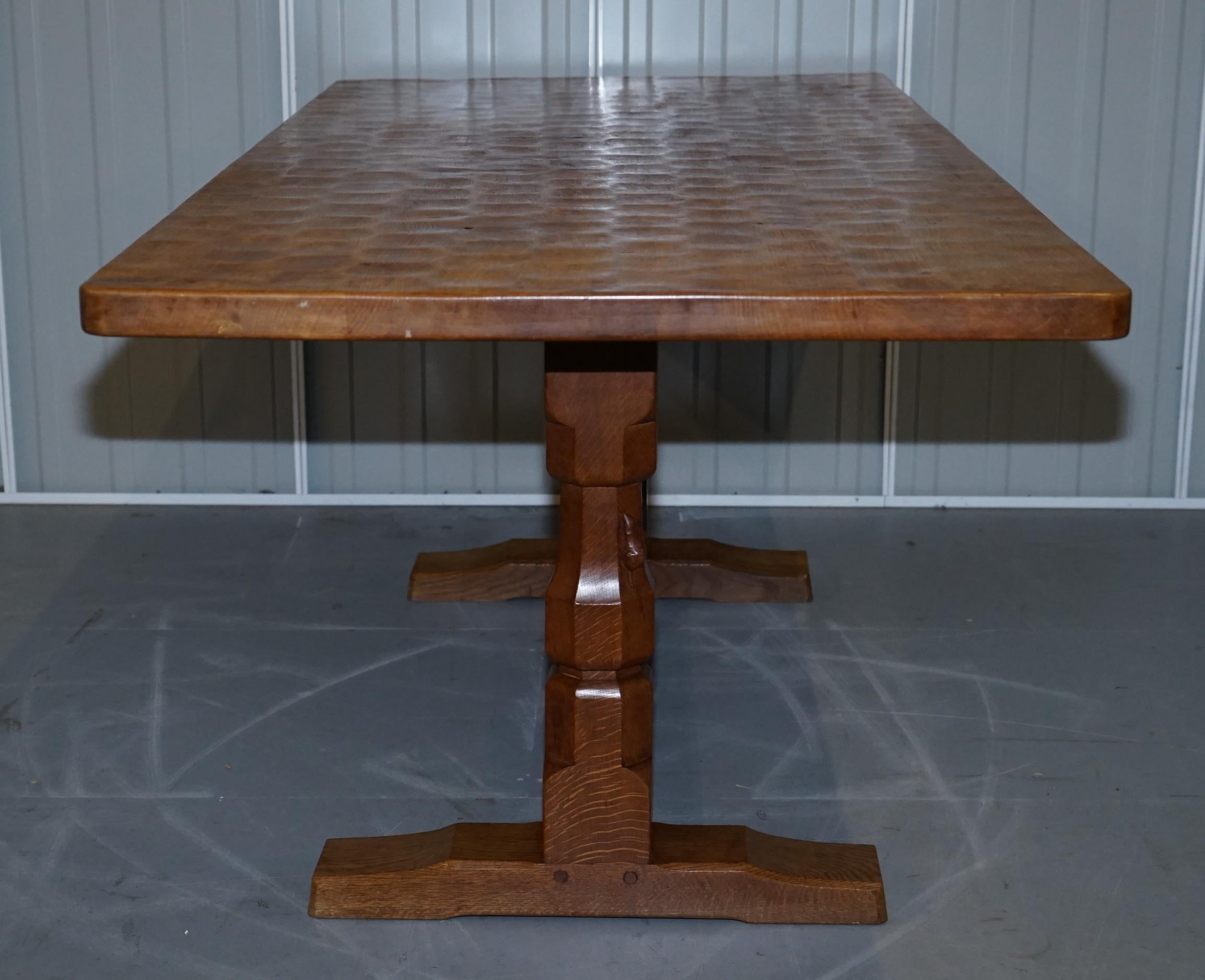 Sublime 1968 Robert Mouseman Thompson Refectory Dining Table & Eight Chairs 8 2