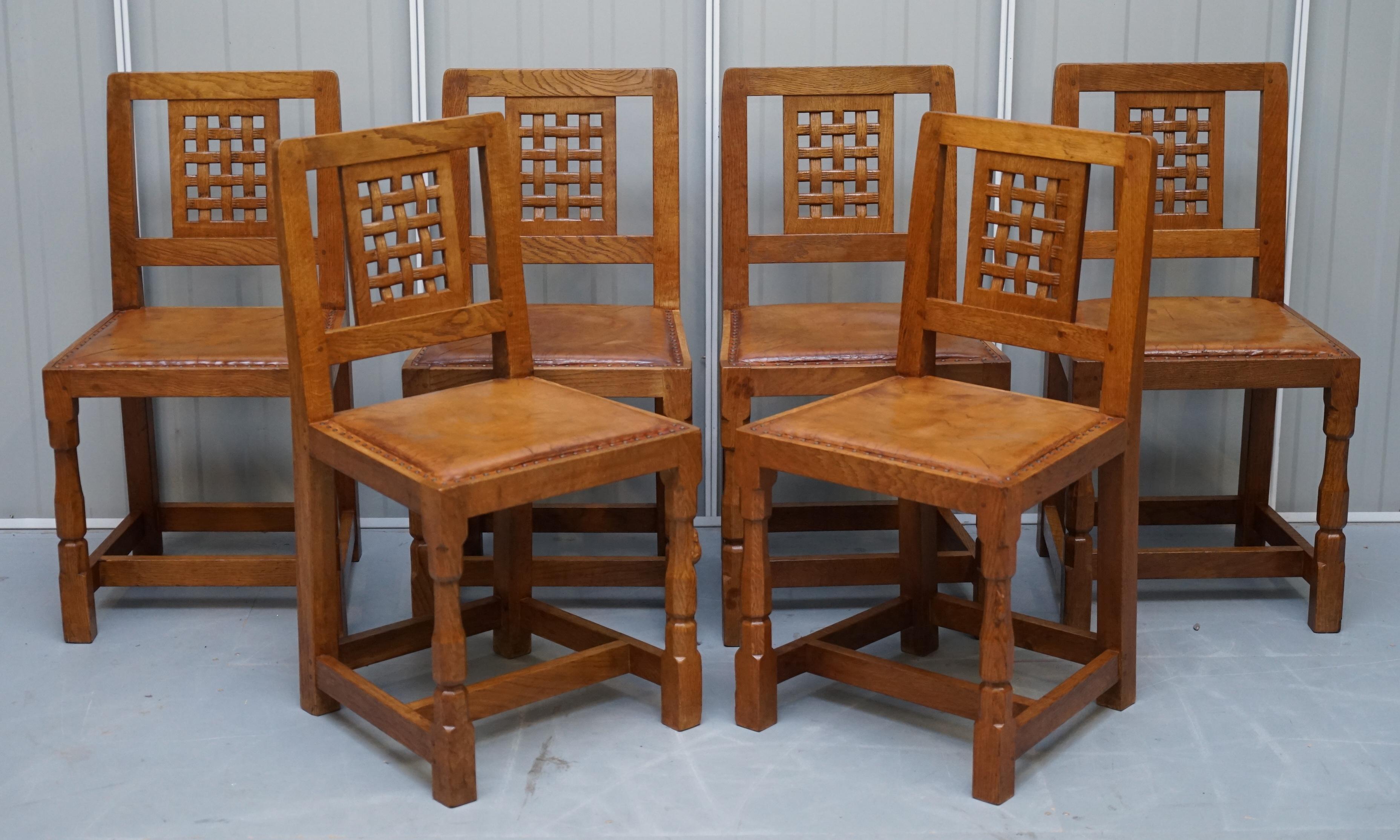 Sublime 1968 Robert Mouseman Thompson Refectory Dining Table & Eight Chairs 8 4