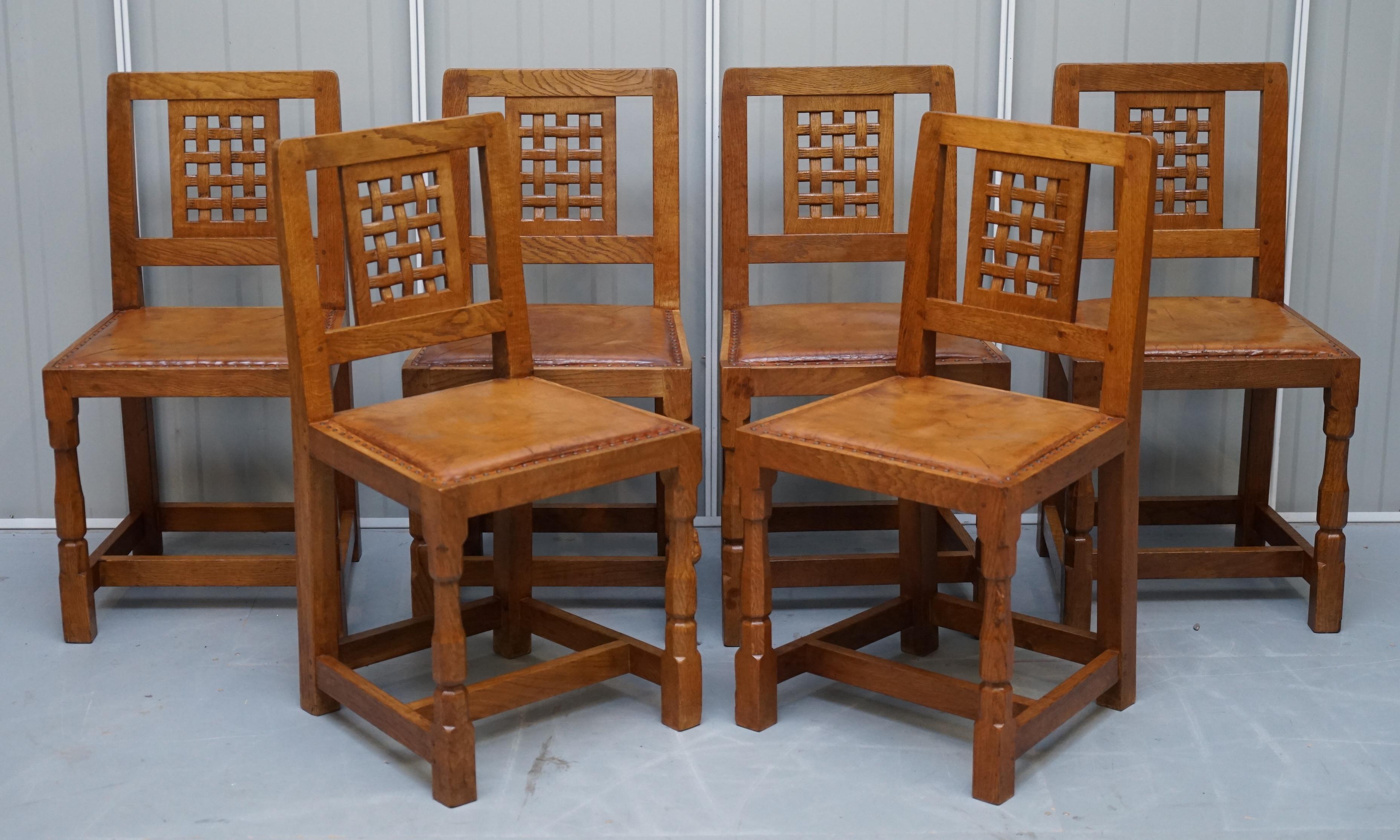 Sublime 1968 Robert Mouseman Thompson Refectory Dining Table & Eight Chairs 8 3