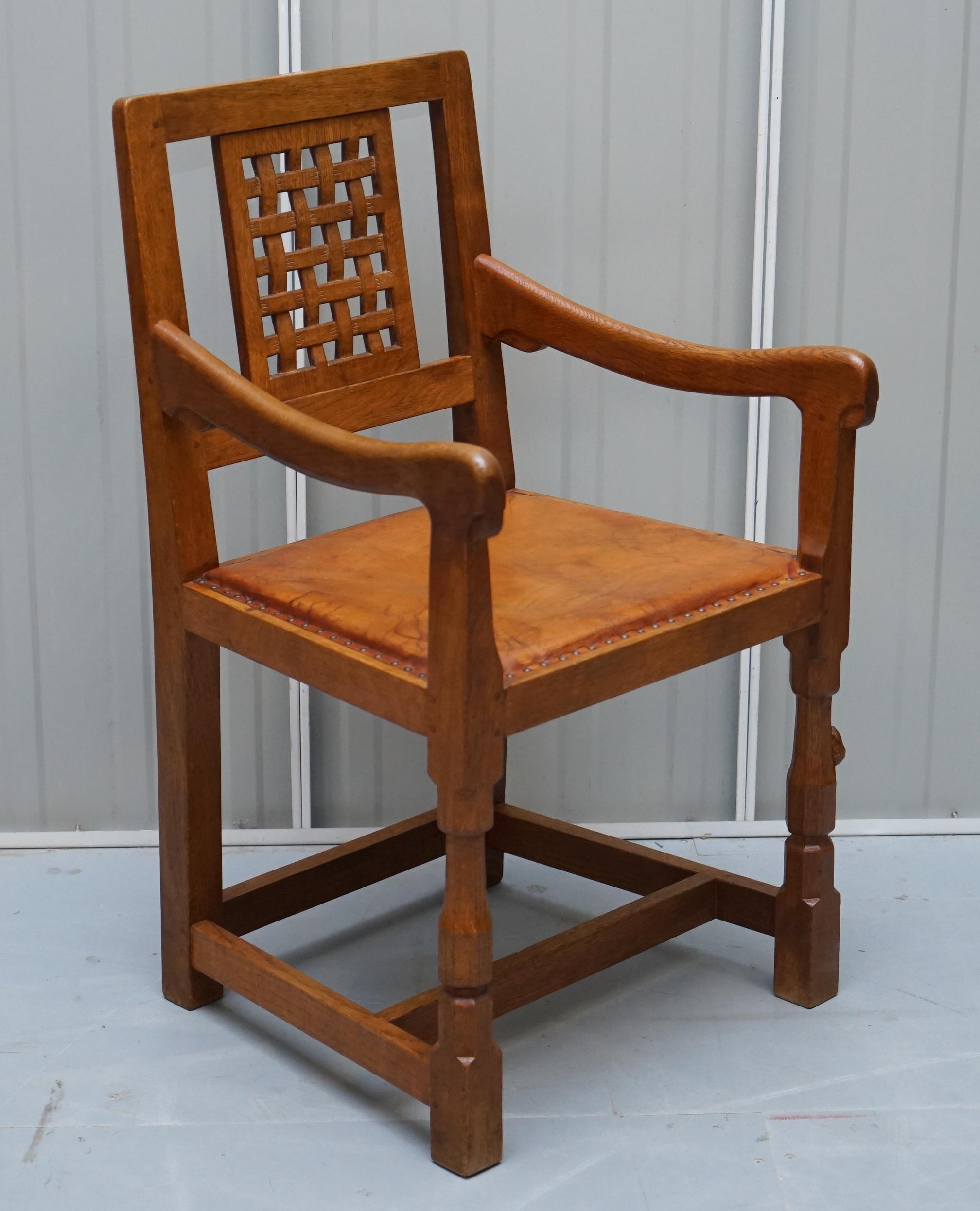 Sublime 1968 Robert Mouseman Thompson Refectory Dining Table & Eight Chairs 8 6