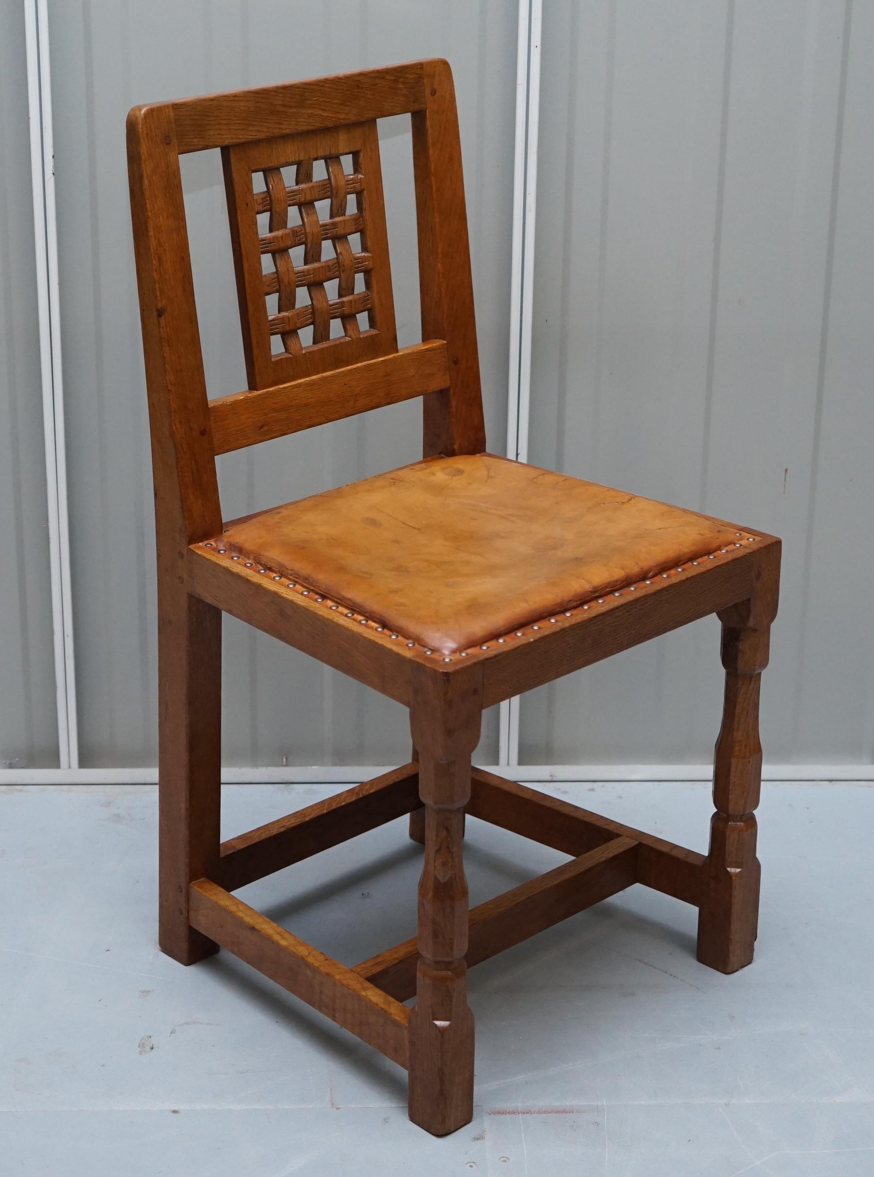 Sublime 1968 Robert Mouseman Thompson Refectory Dining Table & Eight Chairs 8 9