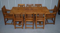 Sublime 1968 Robert Mouseman Thompson Refectory Dining Table & Eight Chairs 8