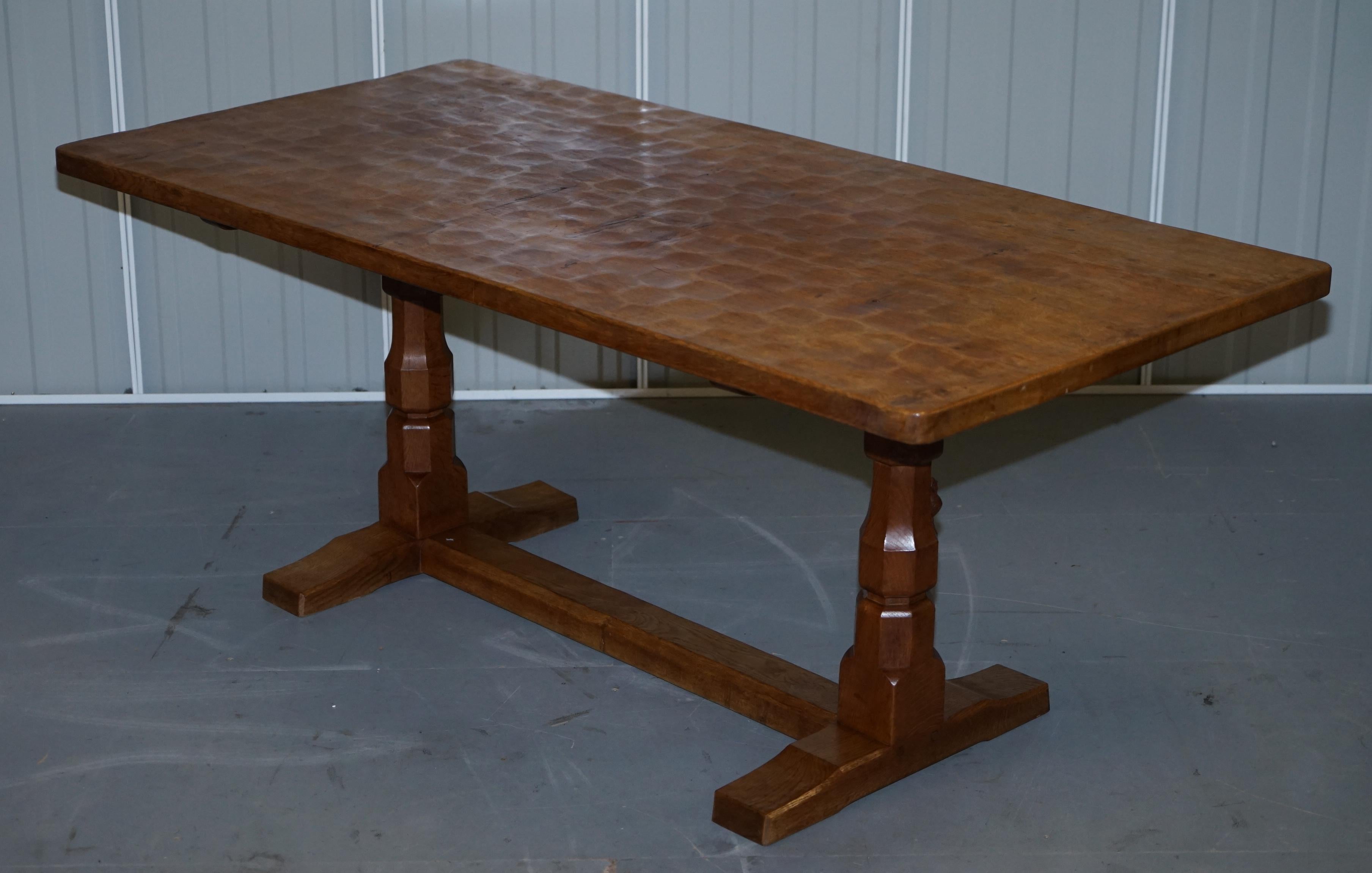 Mid-Century Modern Sublime 1968 Robert Mouseman Thompson Refectory Dining Table & Eight Chairs 8