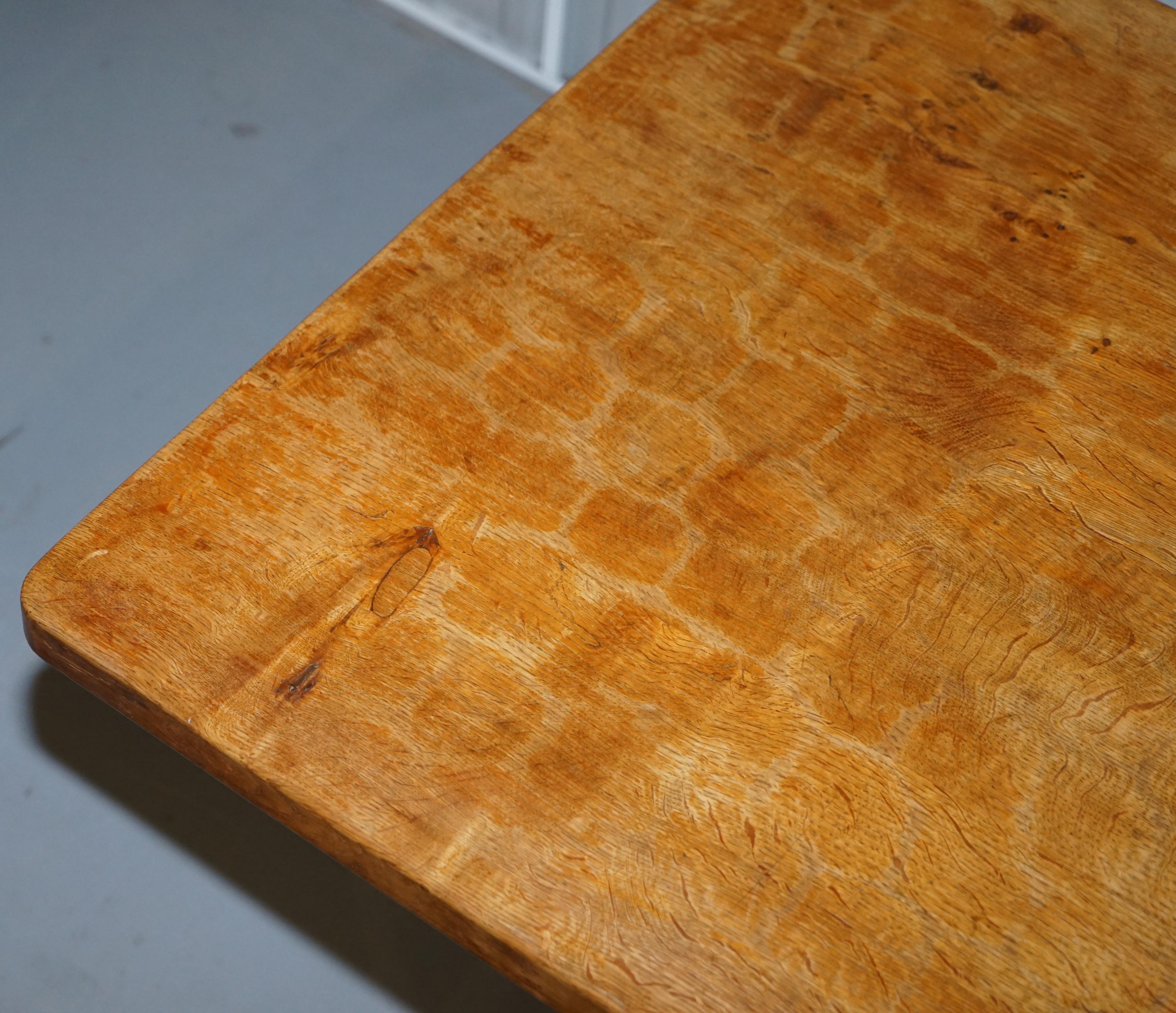 Sublime 1968 Robert Mouseman Thompson Refectory Dining Table & Eight Chairs 8 In Good Condition In West Sussex, Pulborough