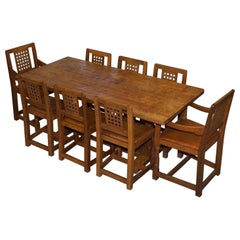 Sublime 1968 Robert Mouseman Thompson Refectory Dining Table & Eight Chairs 8