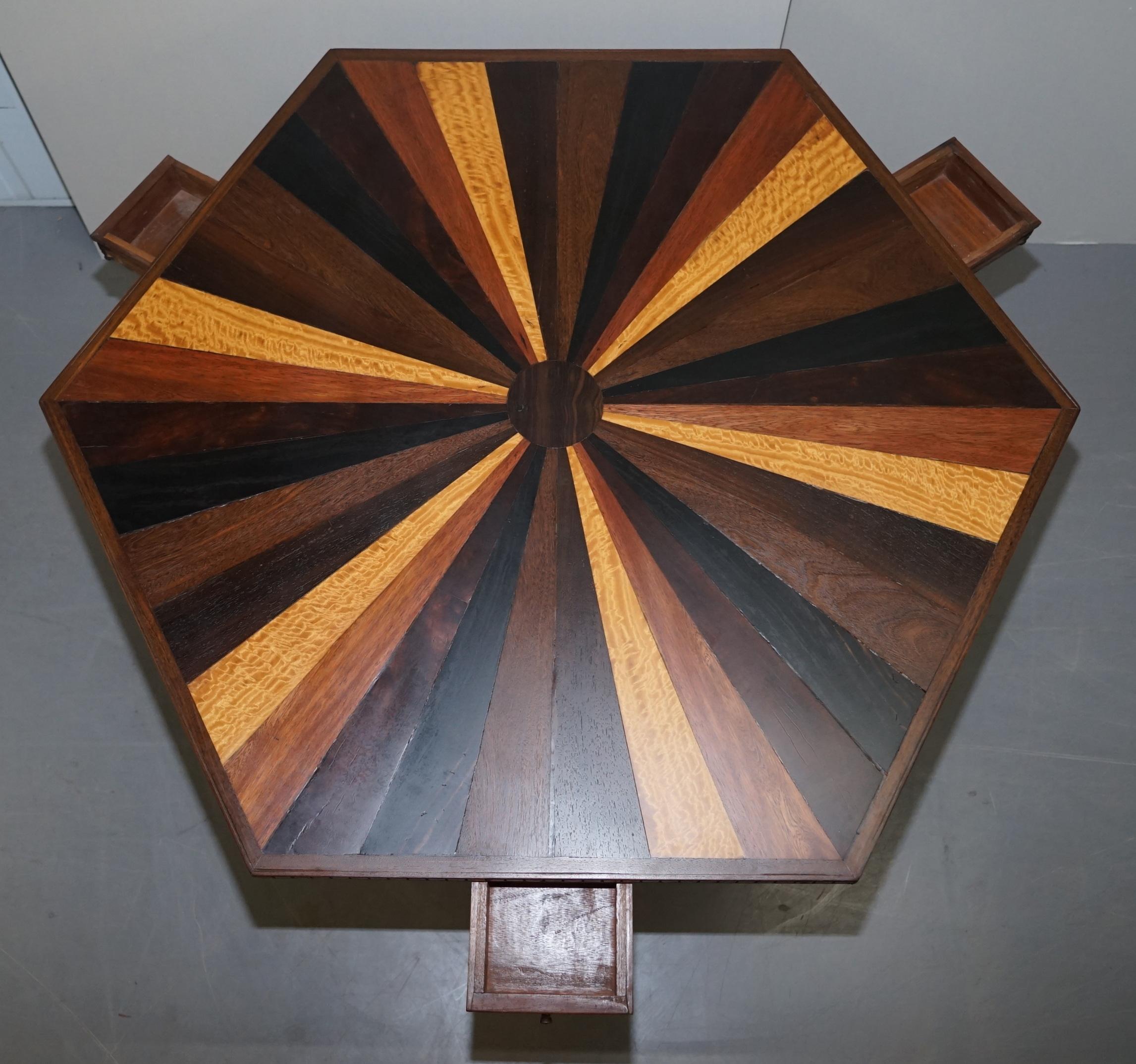 Sublime 19th Century Anglo-Indian Specimen Sample Wood Centre Occasional Table For Sale 10