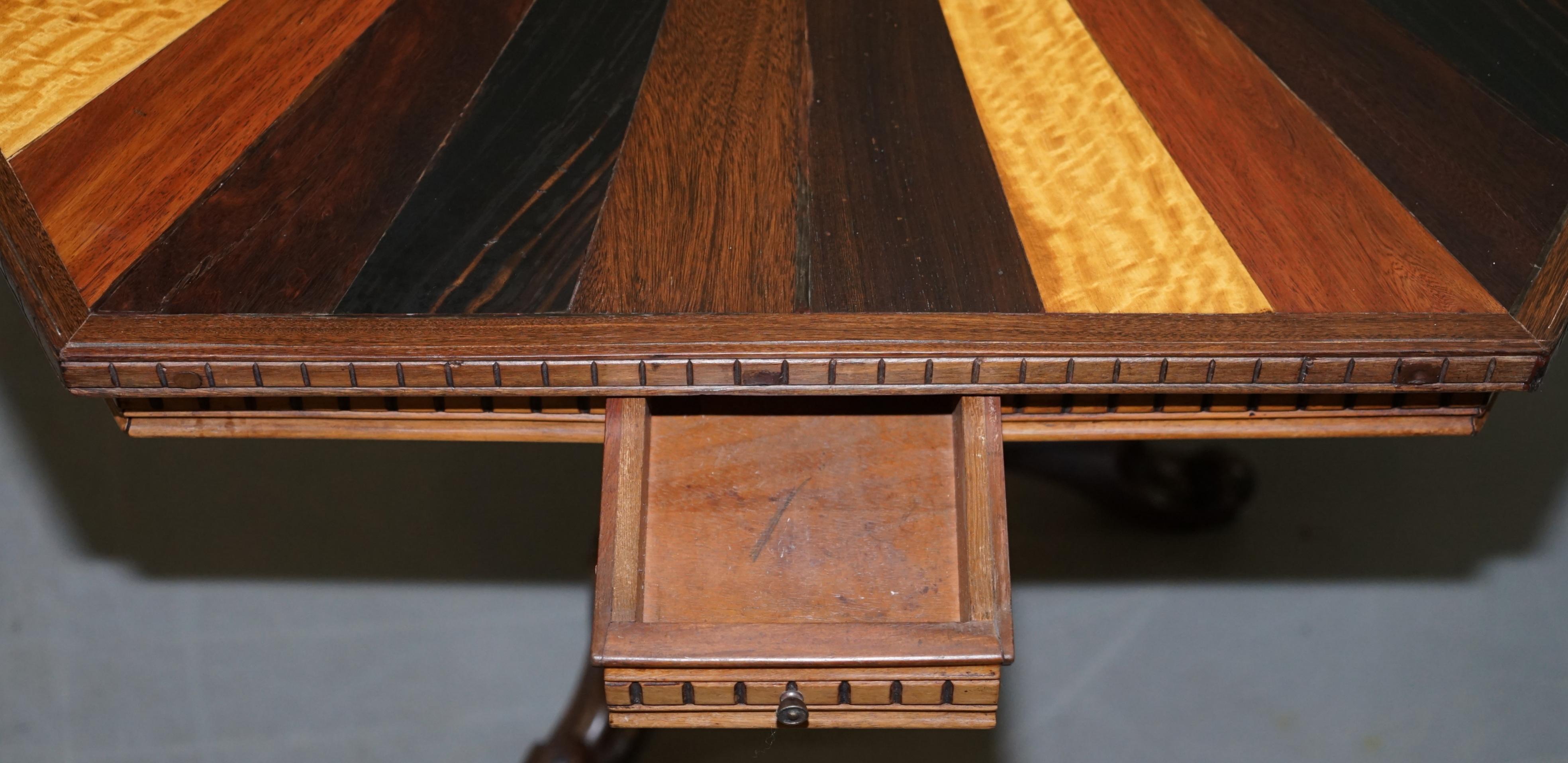 Sublime table d'appoint anglo-indienne du 19ème siècle en bois d'échantillon de spécimen en vente 8