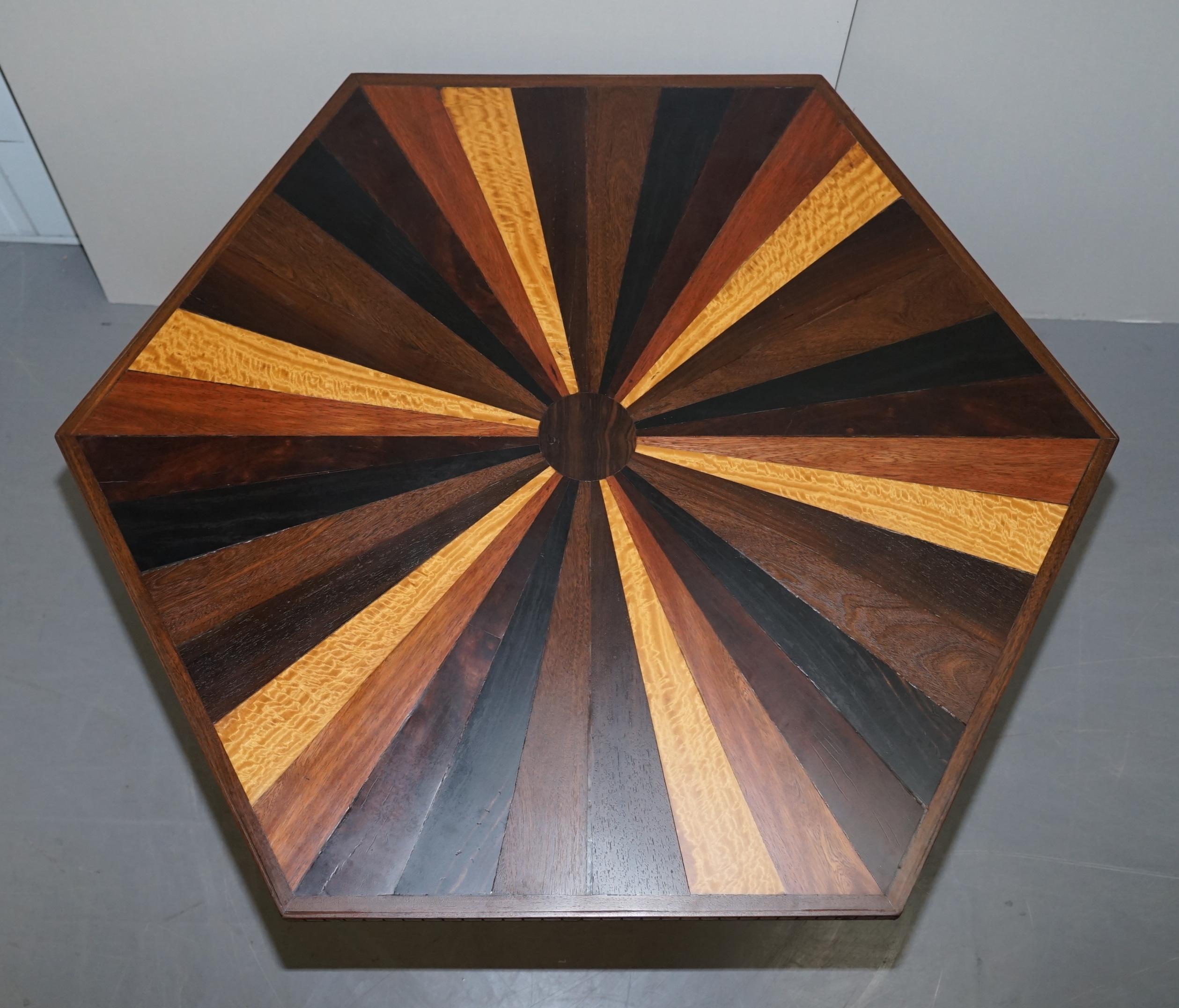 Sublime 19th Century Anglo-Indian Specimen Sample Wood Centre Occasional Table For Sale 3