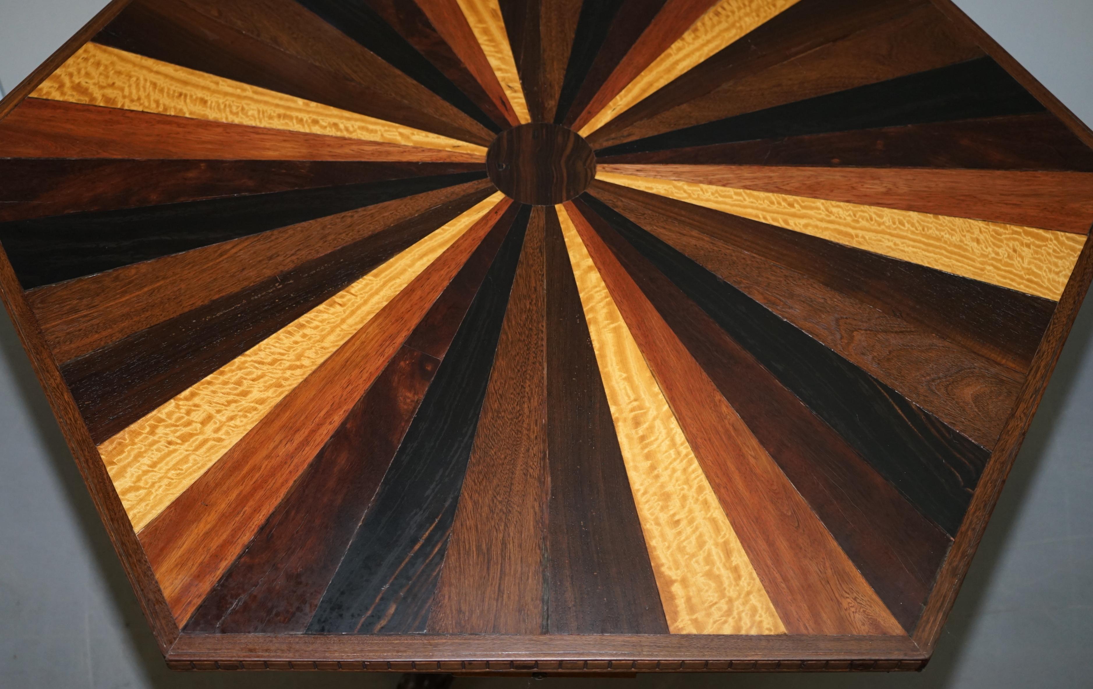 Sublime table d'appoint anglo-indienne du 19ème siècle en bois d'échantillon de spécimen en vente 2