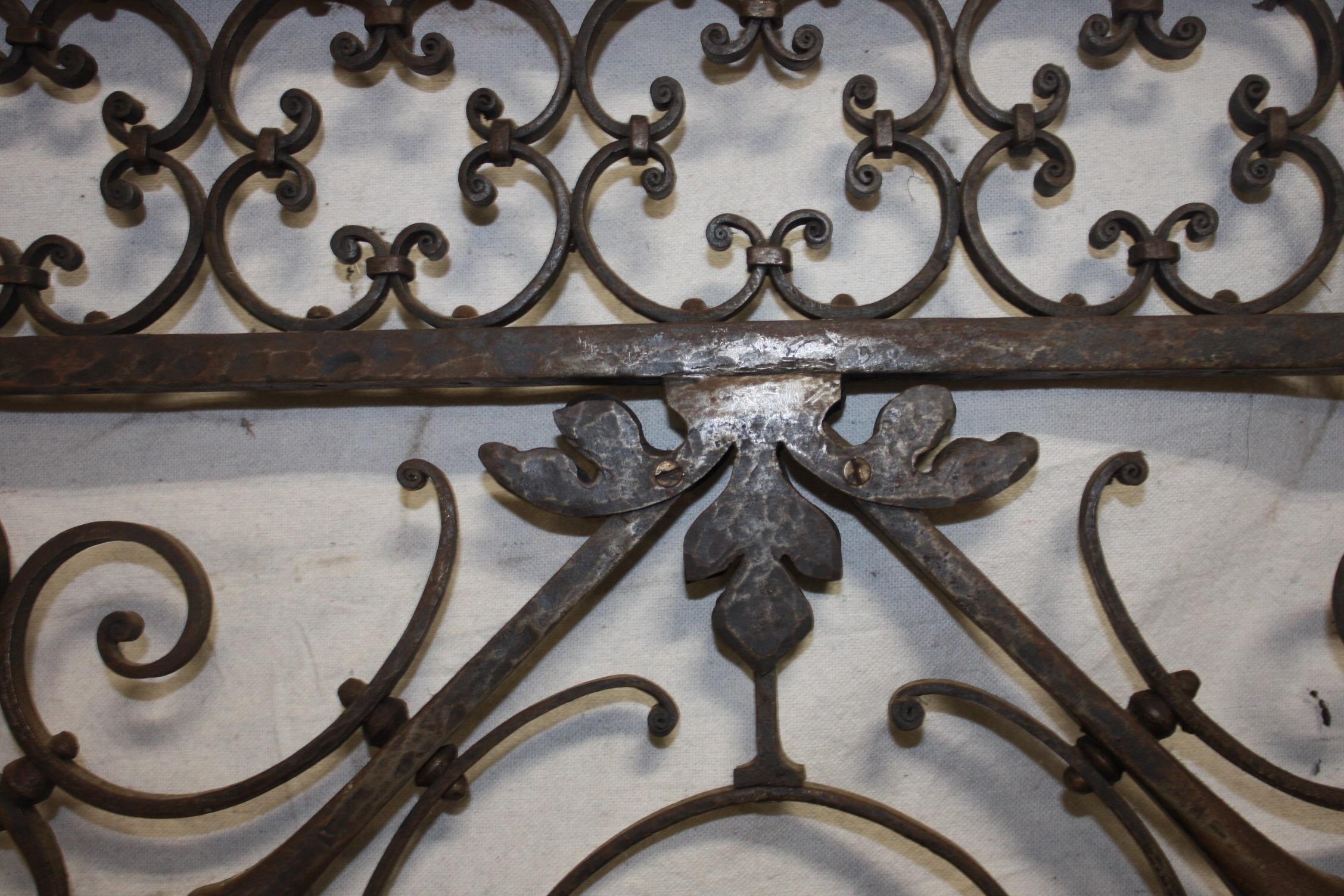 Sublime 19th Century French Iron Door Gate 1