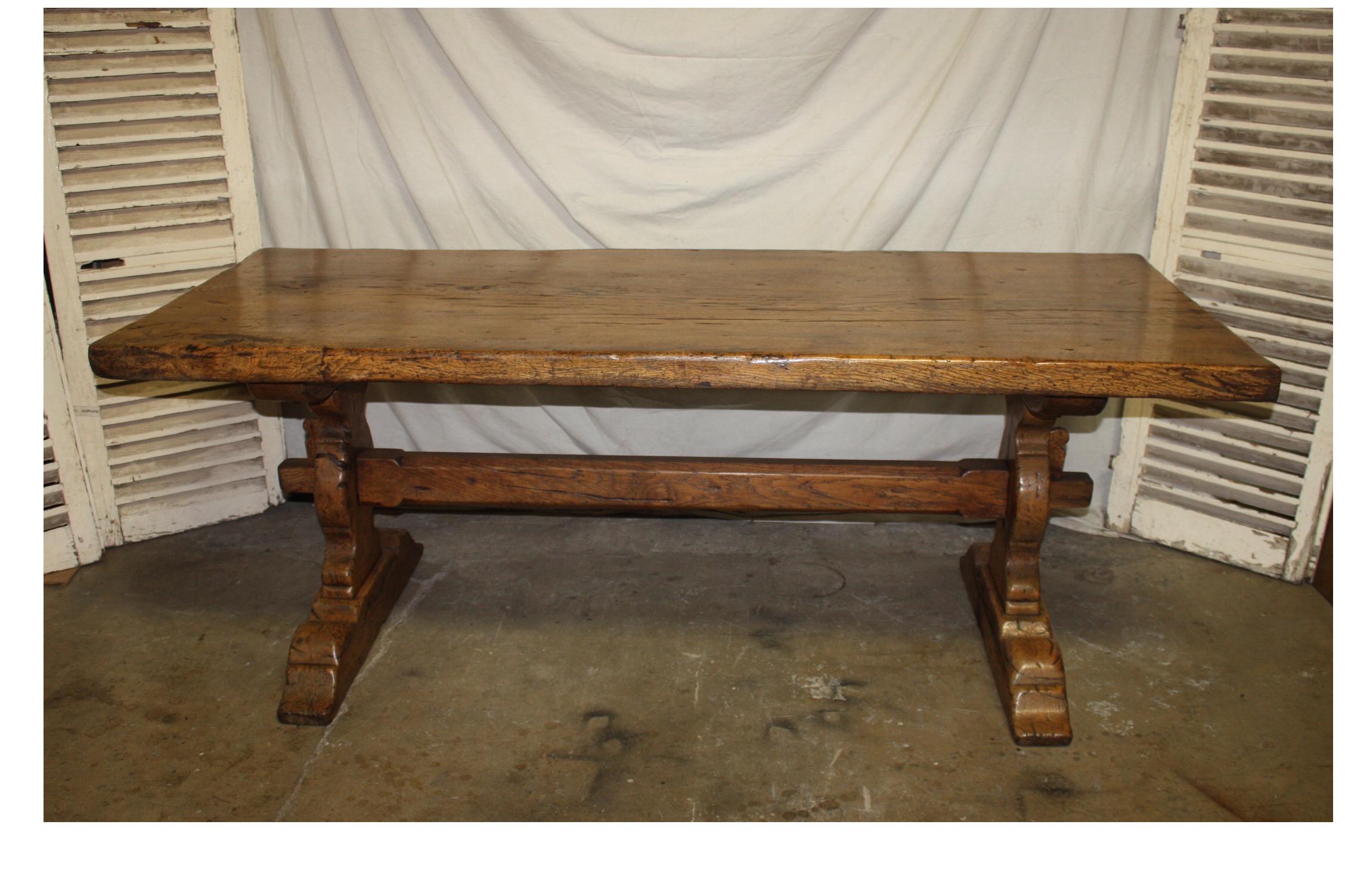 Oak Sublime 19th Century French Monastery Table