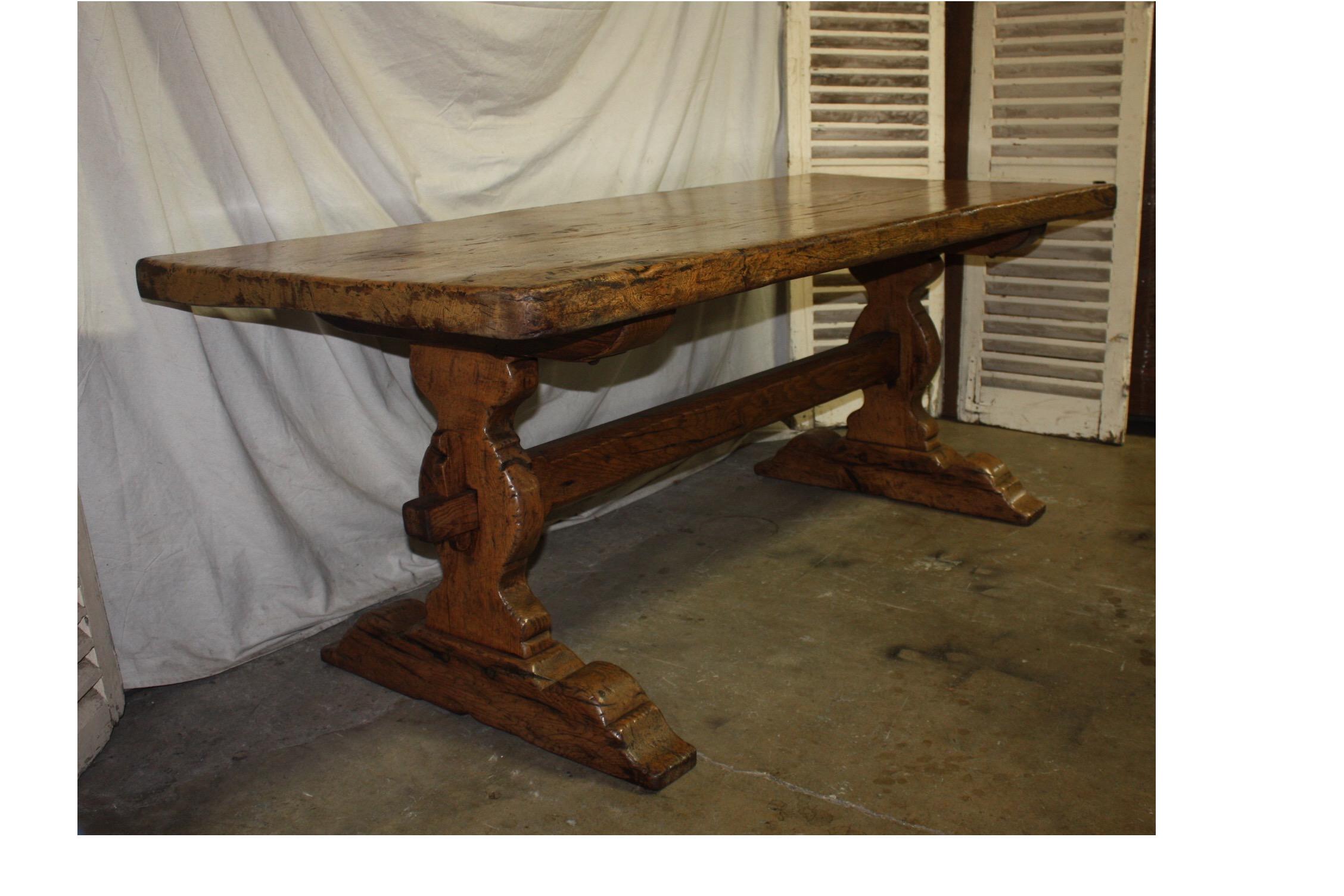 Sublime 19th Century French Monastery Table 1