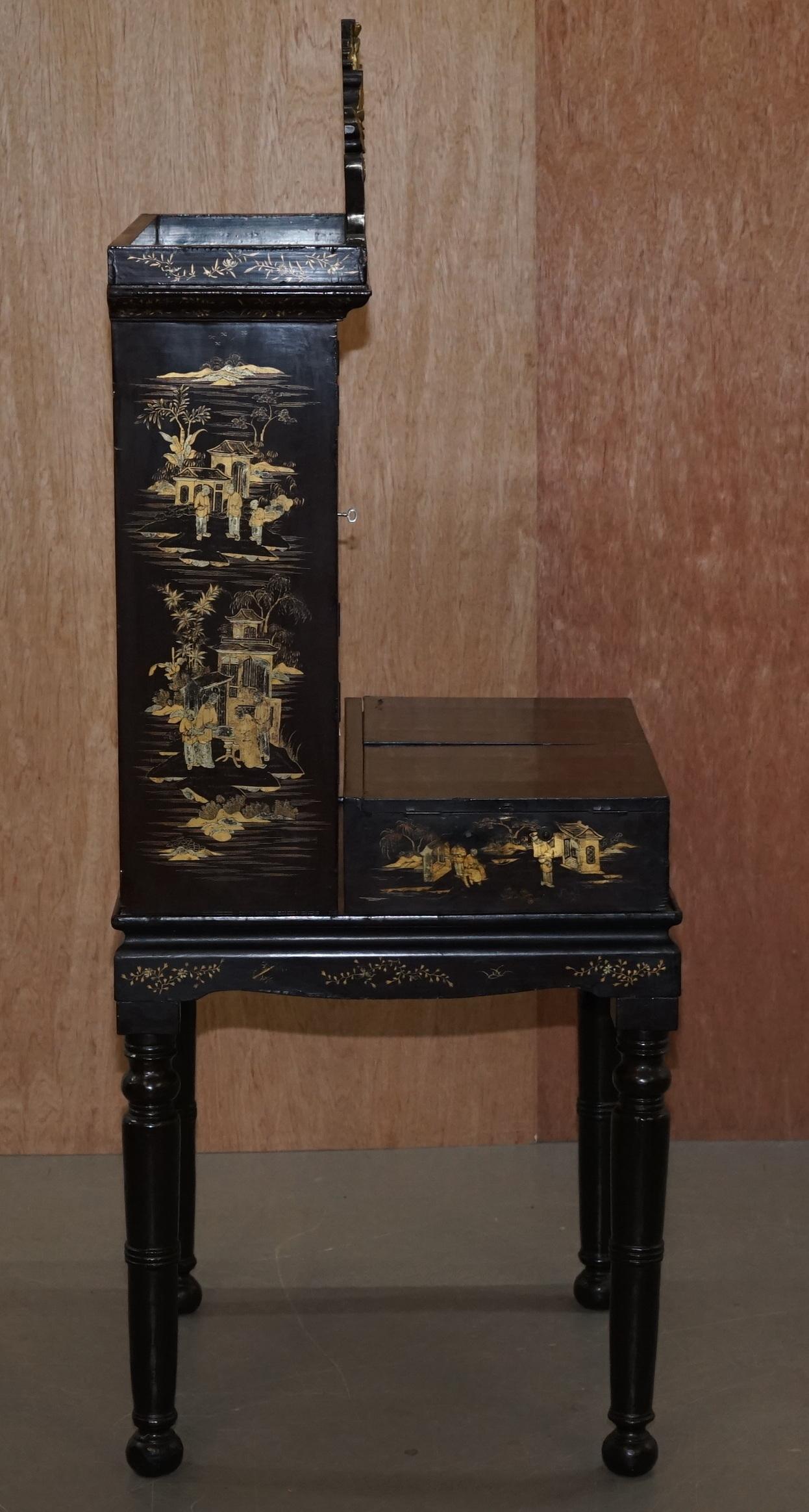 Sublime 19th Chinese Lacqurered Dressing Table Vanity Unit Writing Table or Desk For Sale 4