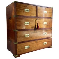 Sublime Antique Campaign Chest of Drawers Mahogany Military Victorian No.8