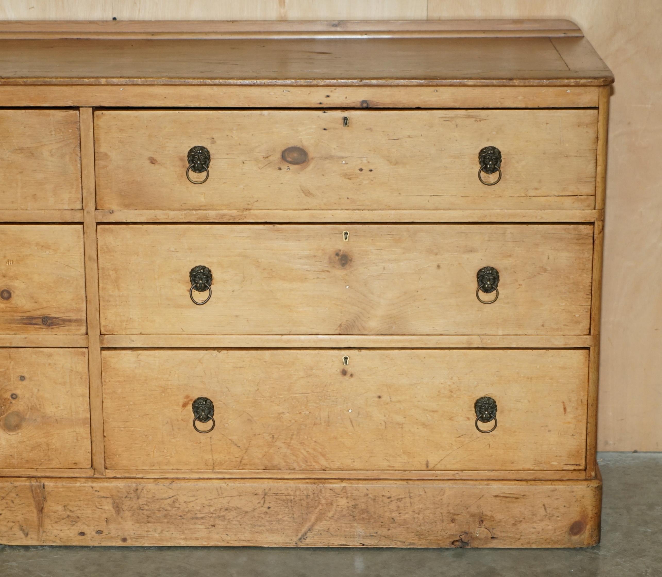 Hand-Crafted SUBLIME ANTiQUE CIRCA 1860 HABBERDASHERY APOCETHCARY BANK OF DRAWERS SIDEBOARD For Sale