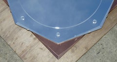 SUBLIME ANTIQUE CIRCA 1930's ART DECO PEACH GLASS WALL MIRROR SORCERERS CIRCES