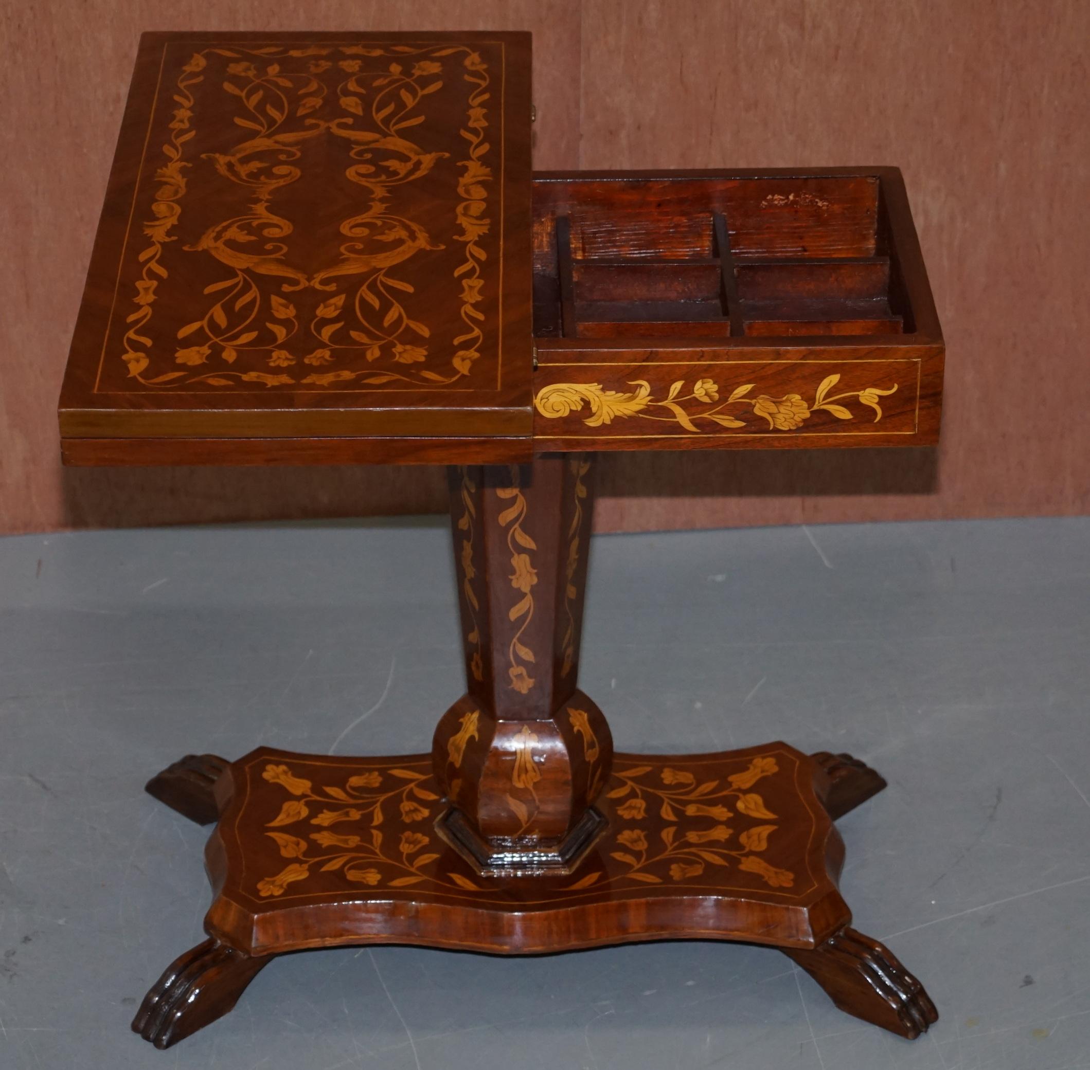 Sublime Antique Dutch Games Card Table with Chess Board Top Marquetry Inlaid 3