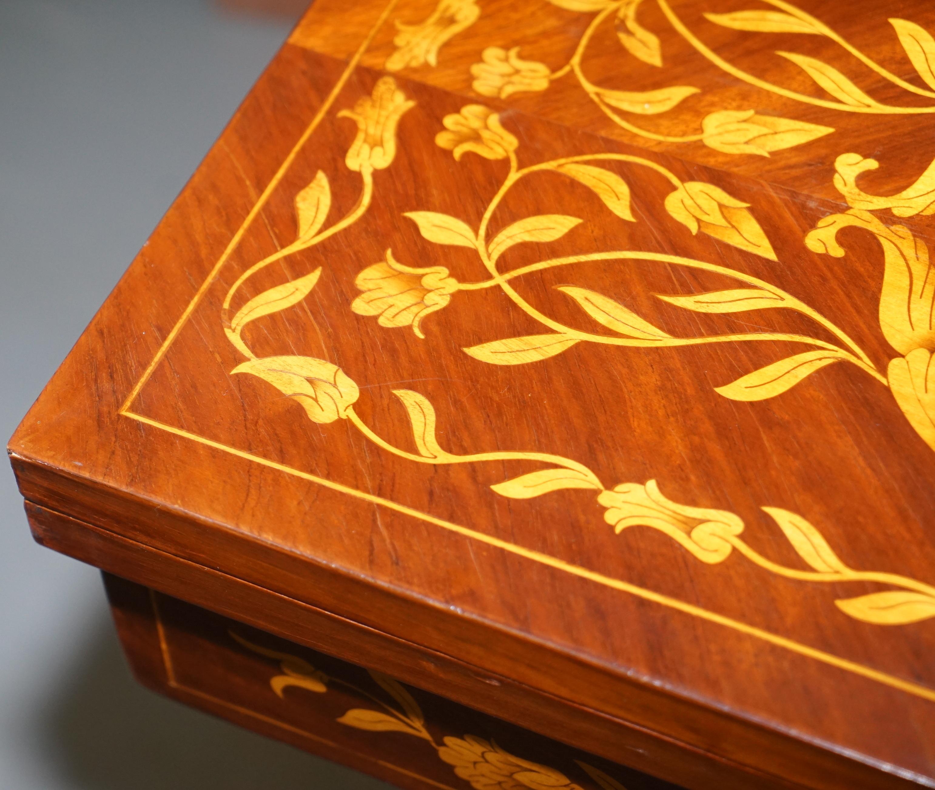 19th Century Sublime Antique Dutch Games Card Table with Chess Board Top Marquetry Inlaid