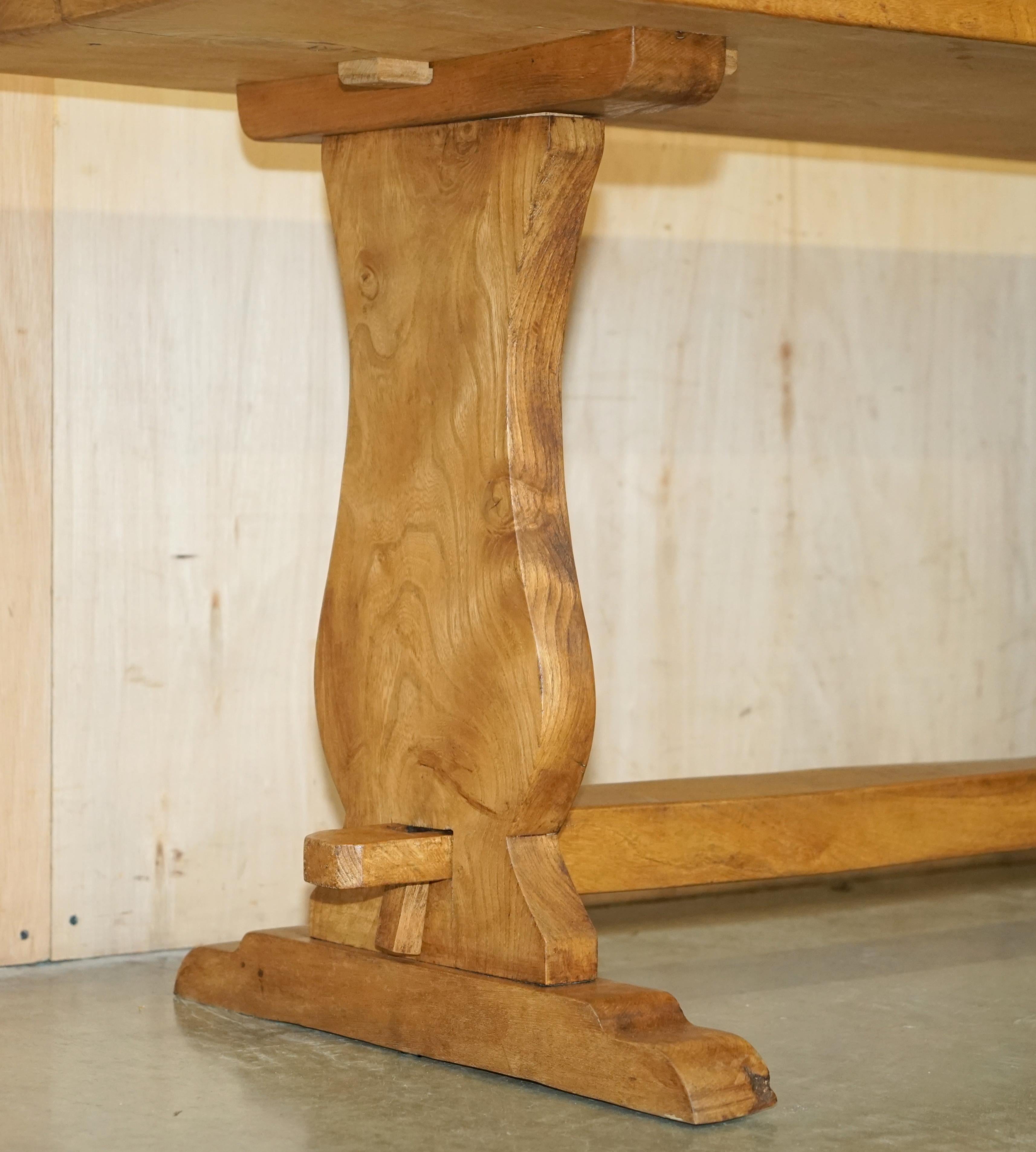 Fin du XIXe siècle SUBLIME TABLE A DINER ANTiQUE ANGLAISE CIRCA 1880 CHÊNE BOURBEUX A UNE PLANCHE REFECTOIRE en vente