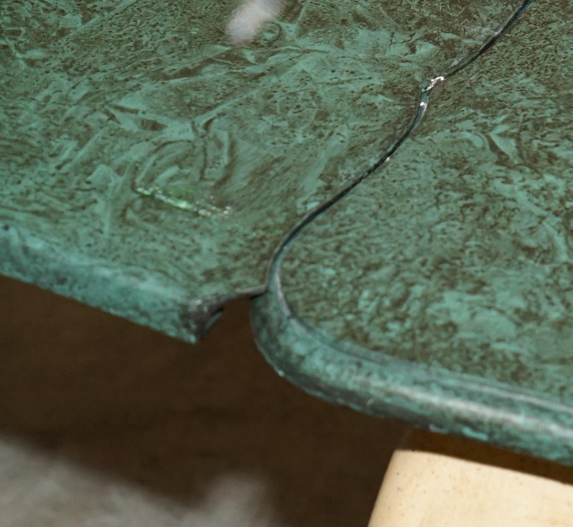 SUBLIME ANTIQUE FRENCH 1870 EXTENDING DiNING TABLE FAUX PAINTED MALACHITE TOP For Sale 7