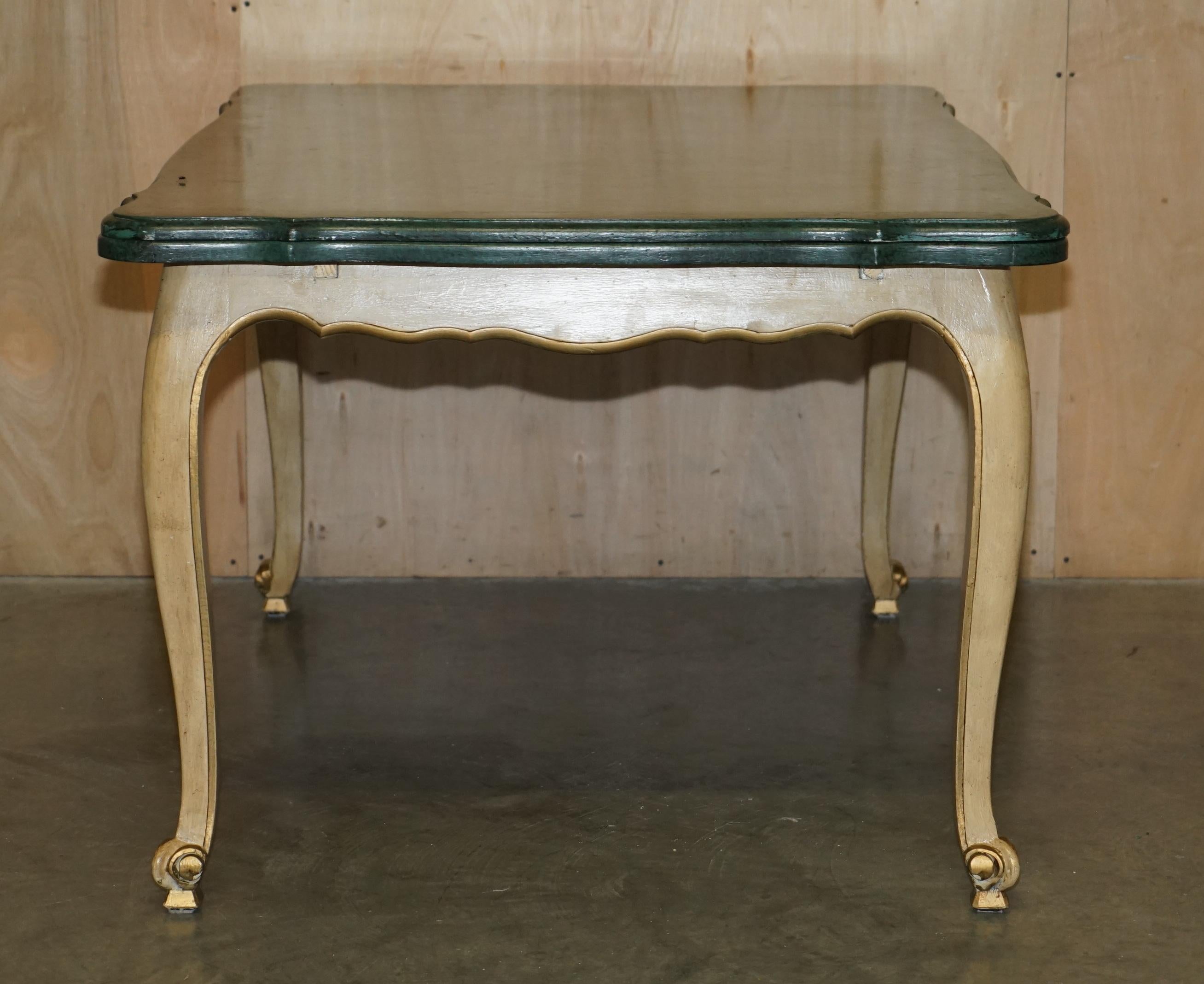 SUBLIME ANTIQUE FRENCH 1870 EXTENDING DiNING TABLE FAUX PAINTED MALACHITE TOP For Sale 12